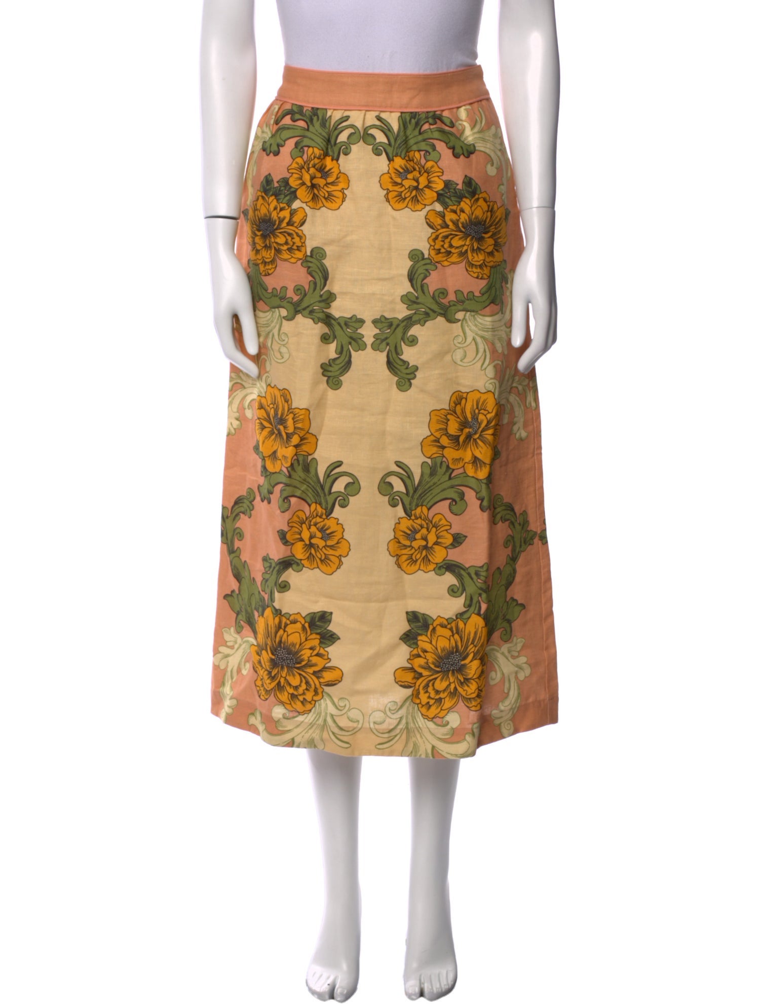 Farm Rio Linen Midi Length Skirt