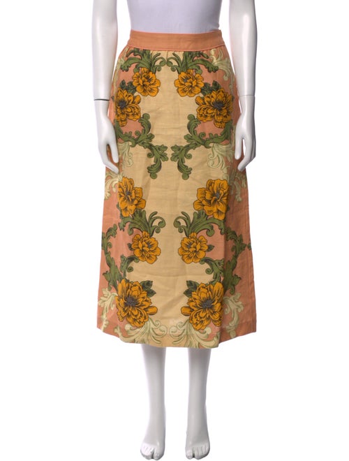 Farm Rio Linen Midi Length Skirt