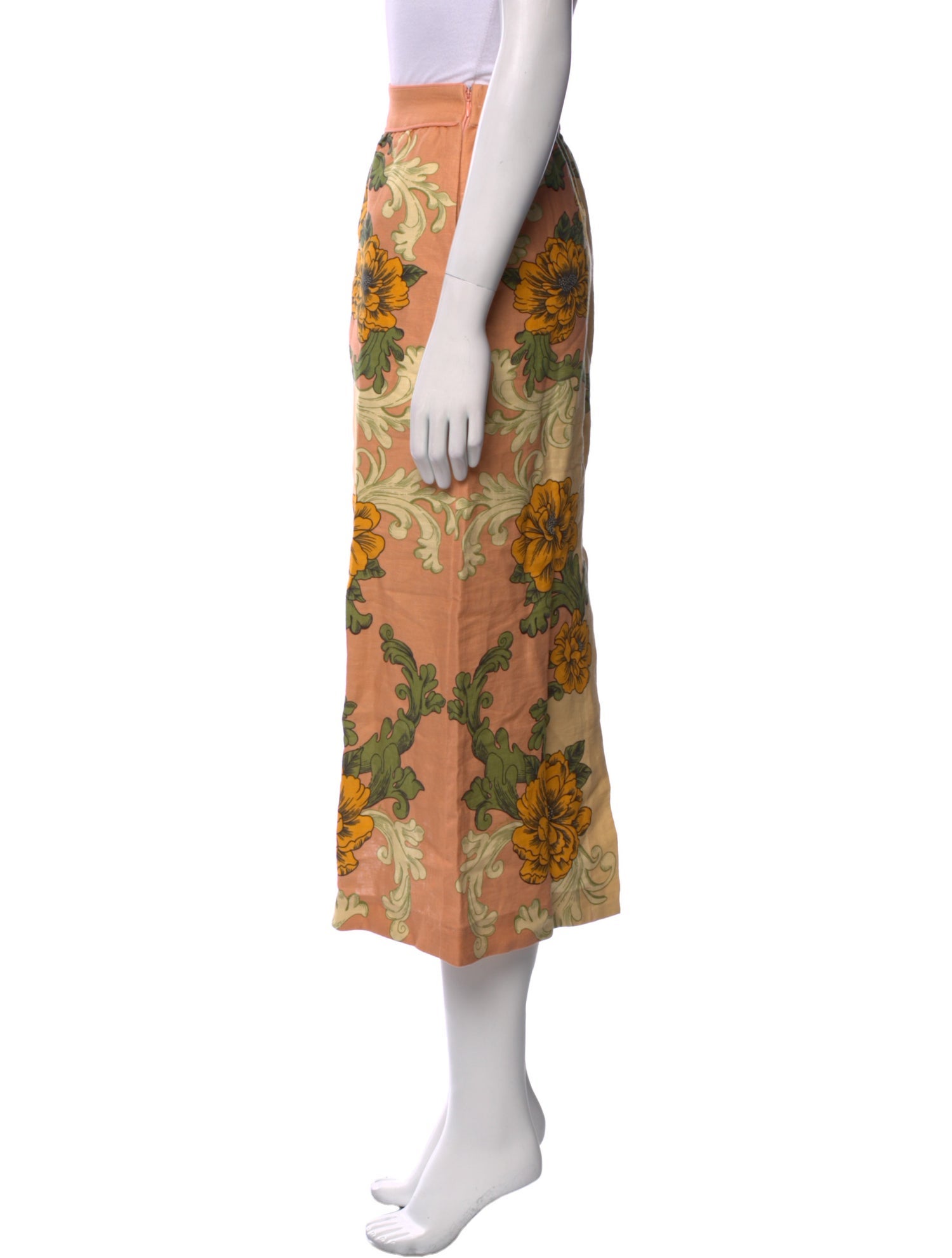 Farm Rio Linen Midi Length Skirt