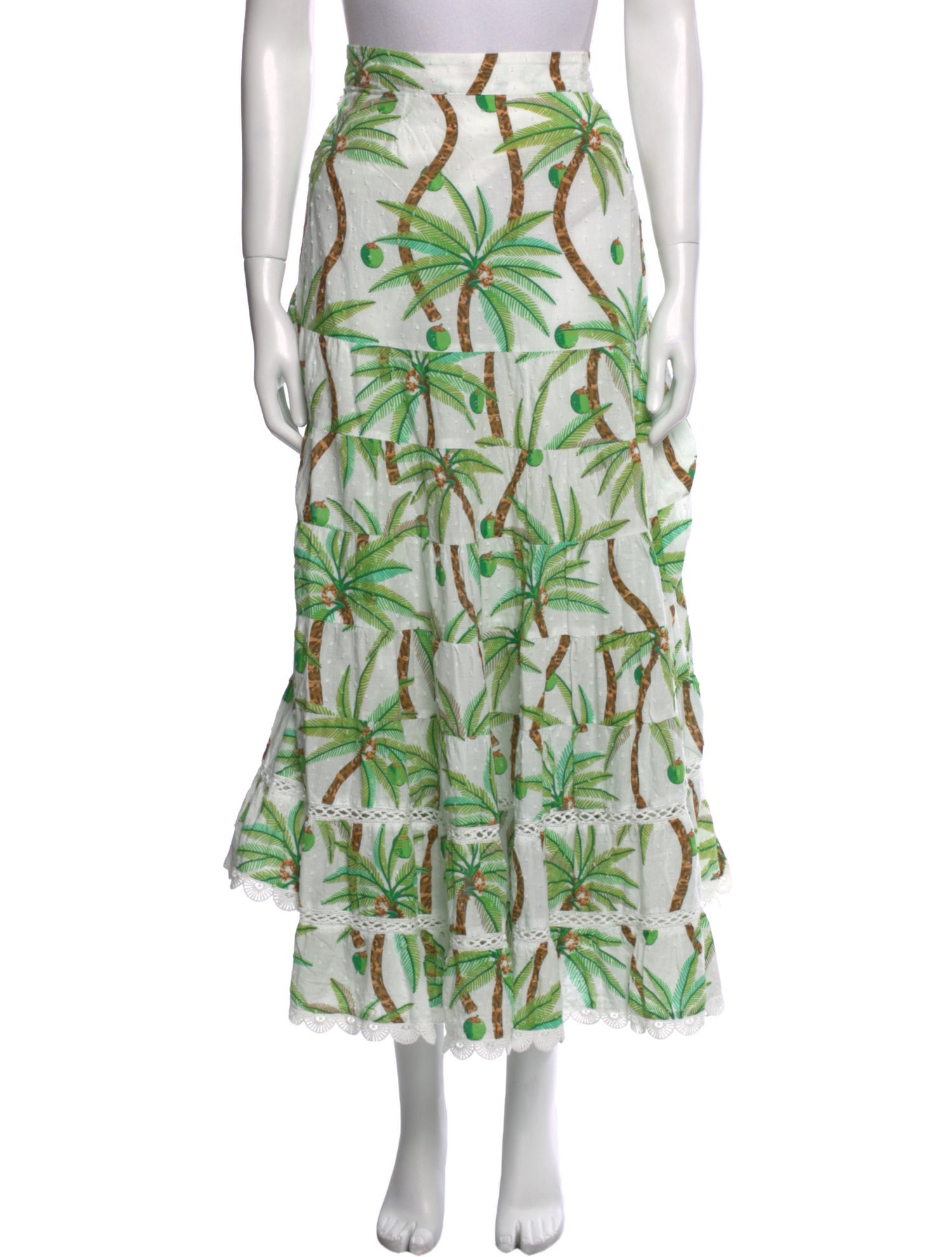 Farm Rio Floral Print Midi Length Skirt