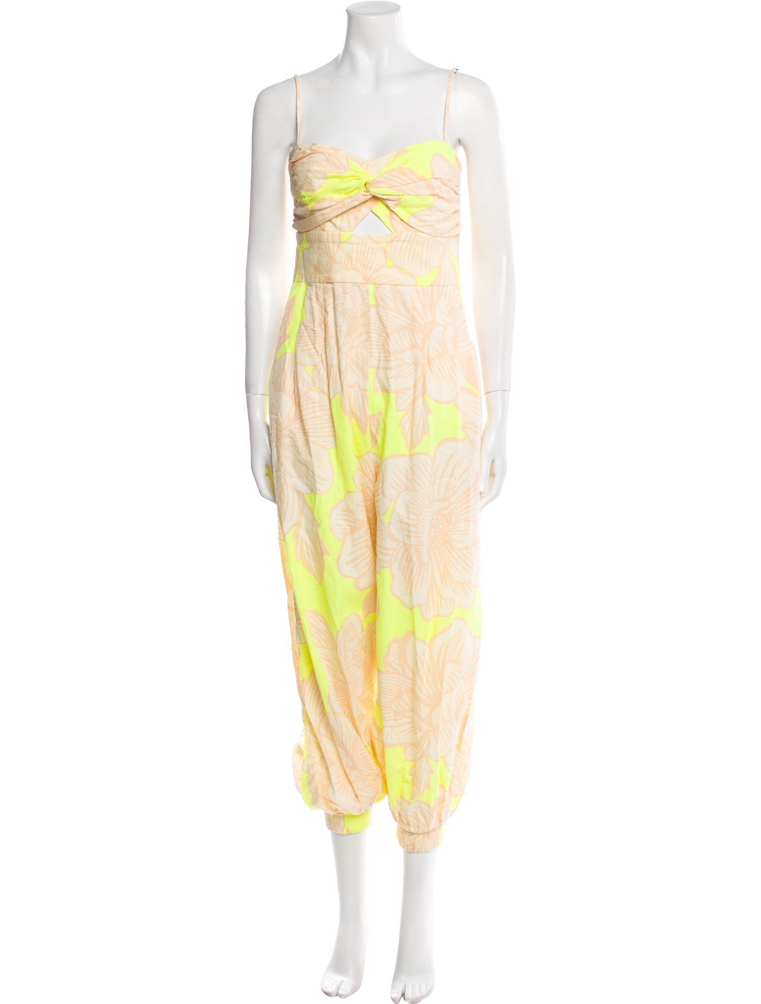 Farm Rio Floral Print Square Neckline Jumpsuit