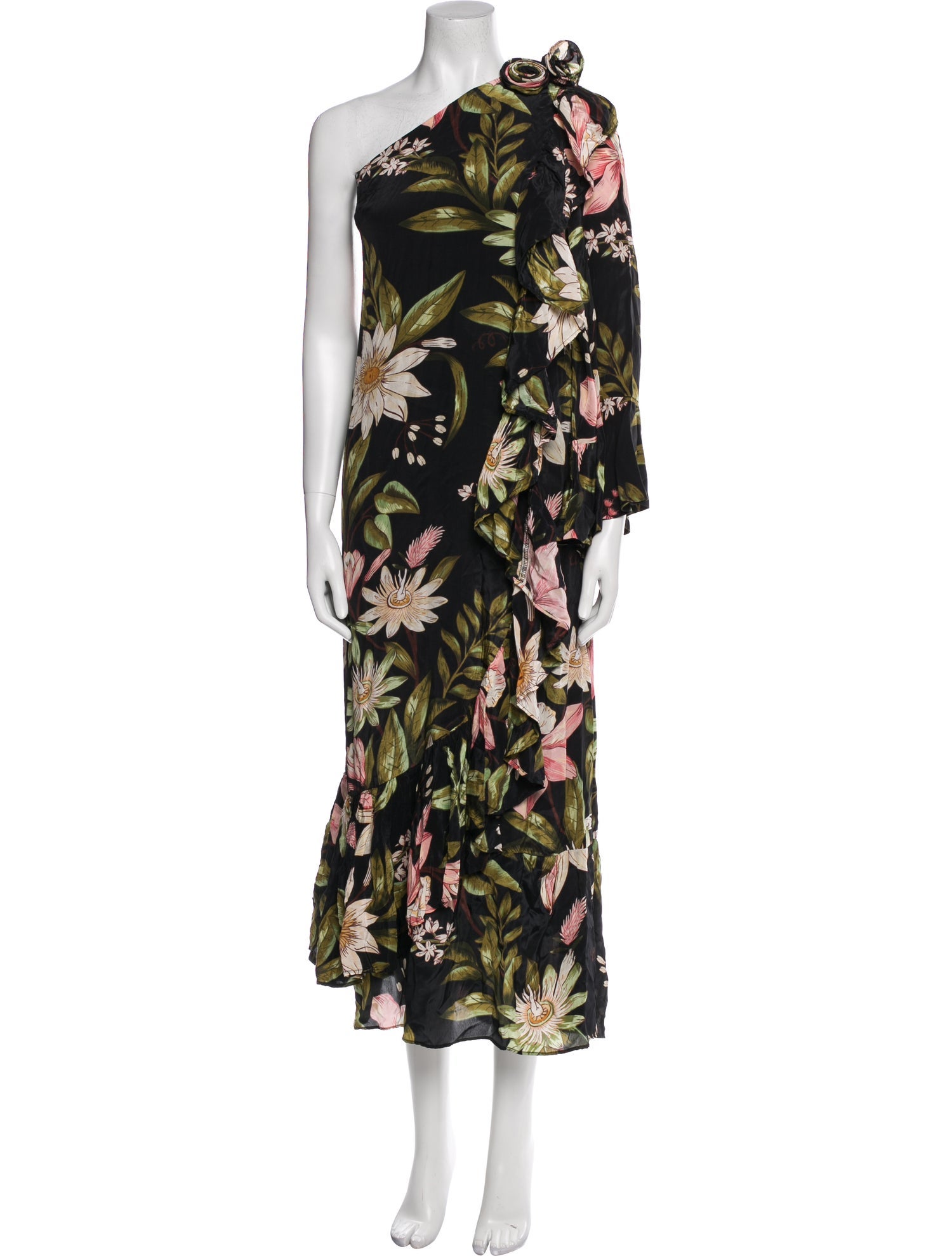 Farm Rio Floral Print Knee-Length Dress