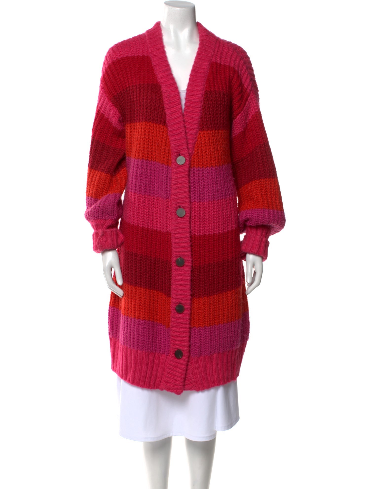 Farm Rio Striped V-Neck Sweater