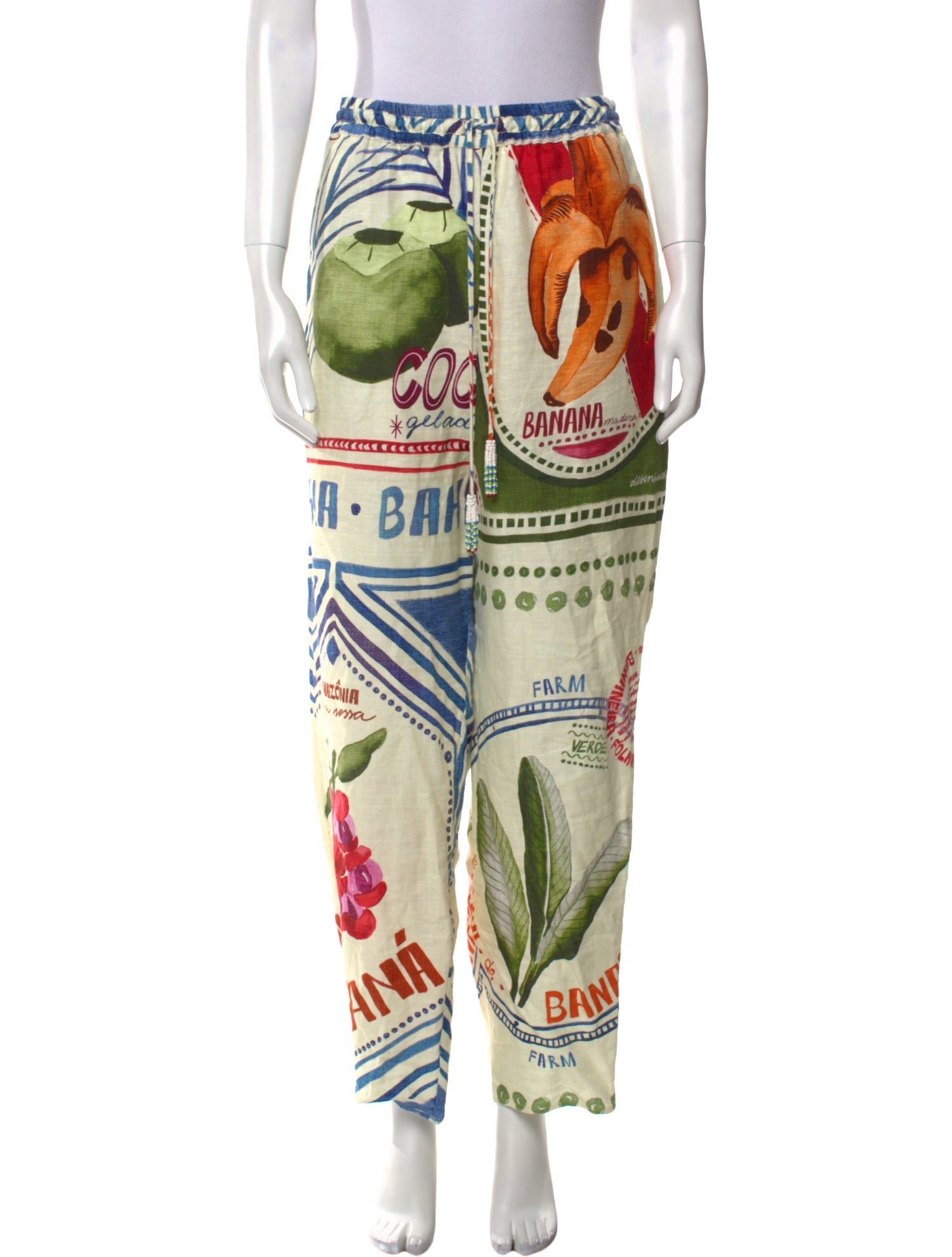 Farm Rio Linen Straight Leg Pants