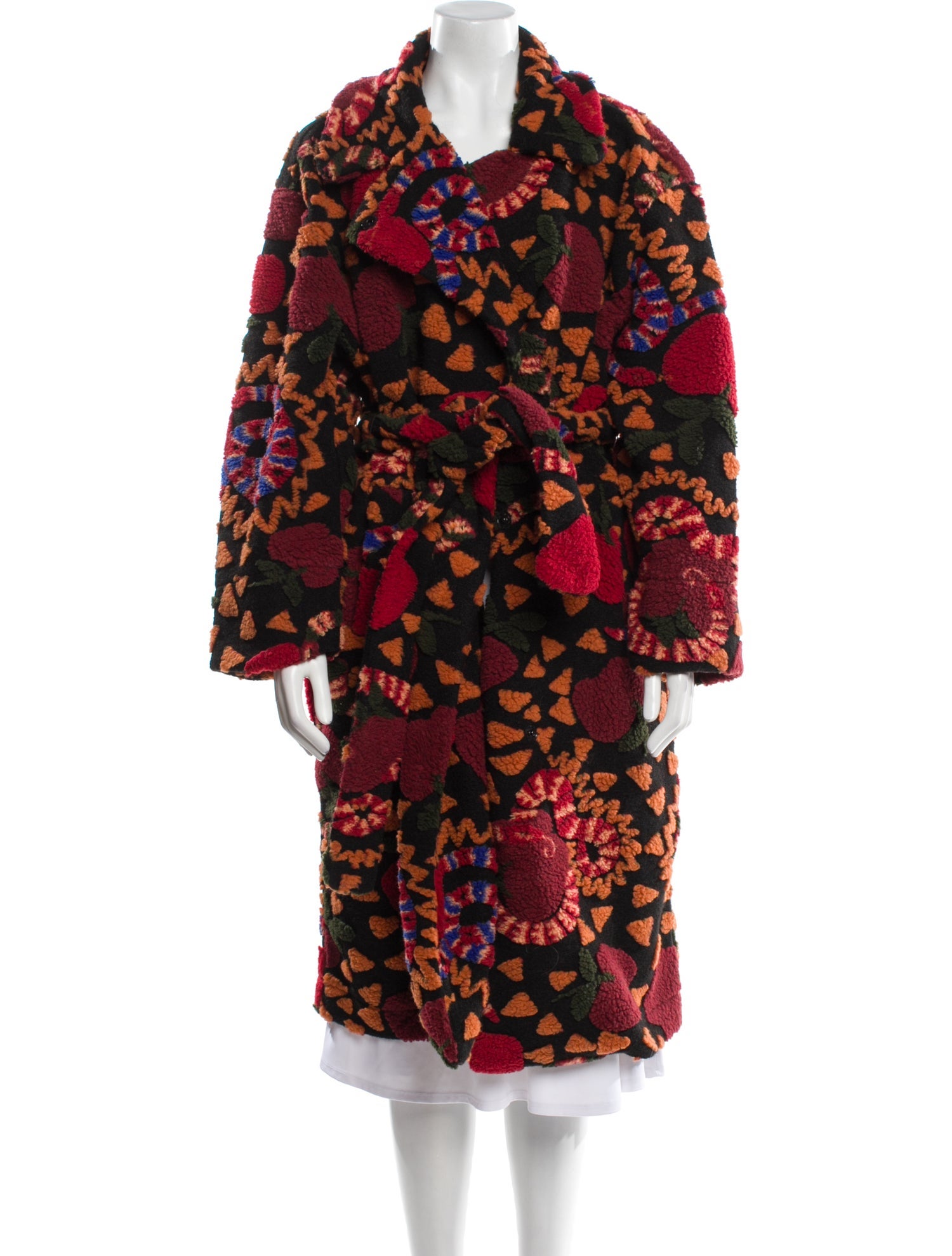 Farm Rio Floral Print Faux Fur Coat w/ Tags