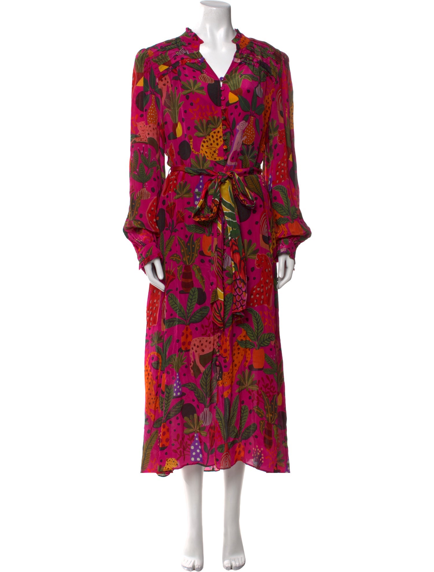 Farm Rio Floral Print Long Dress w/ Tags