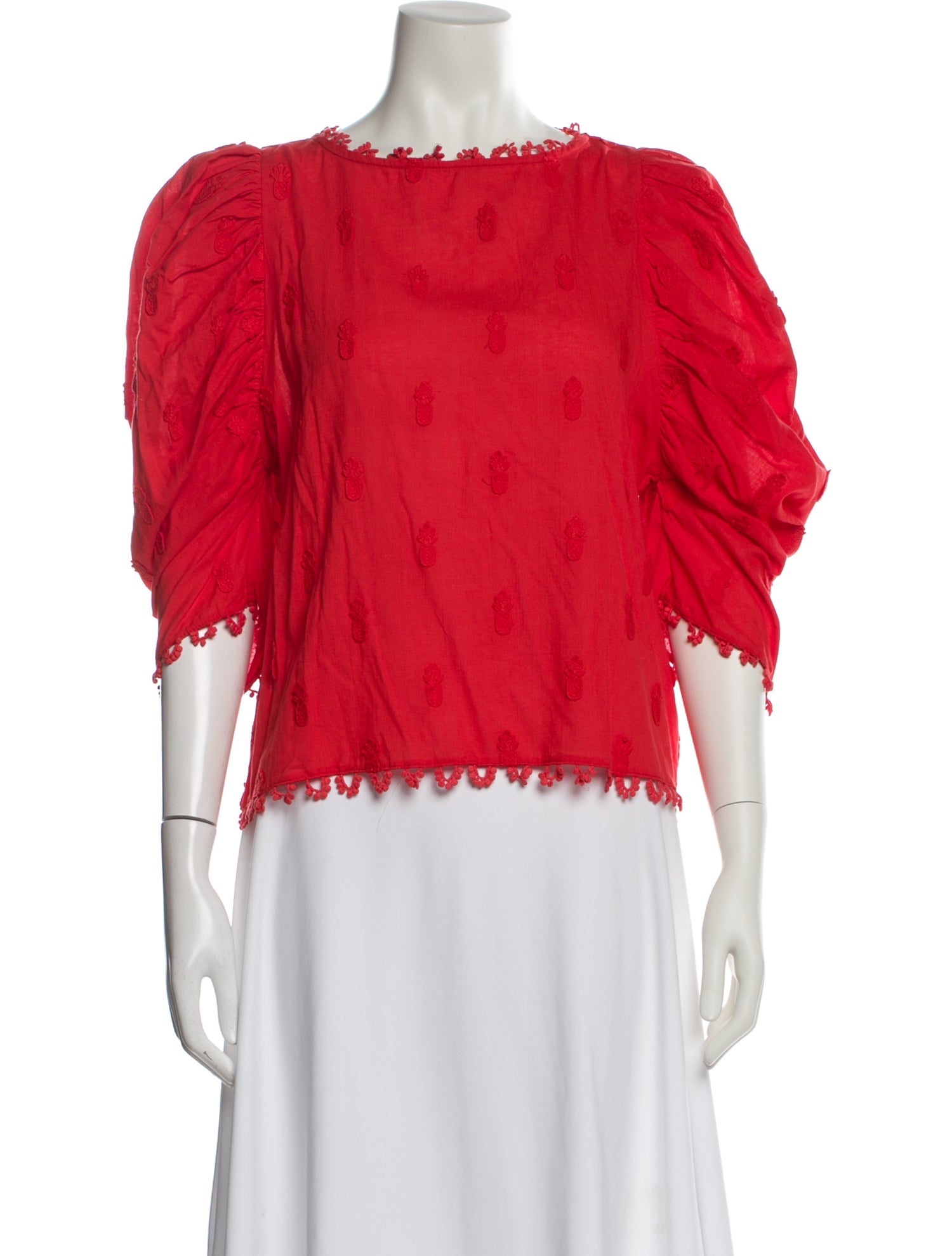 Farm Rio Bateau Neckline Three-Quarter Sleeve Blouse