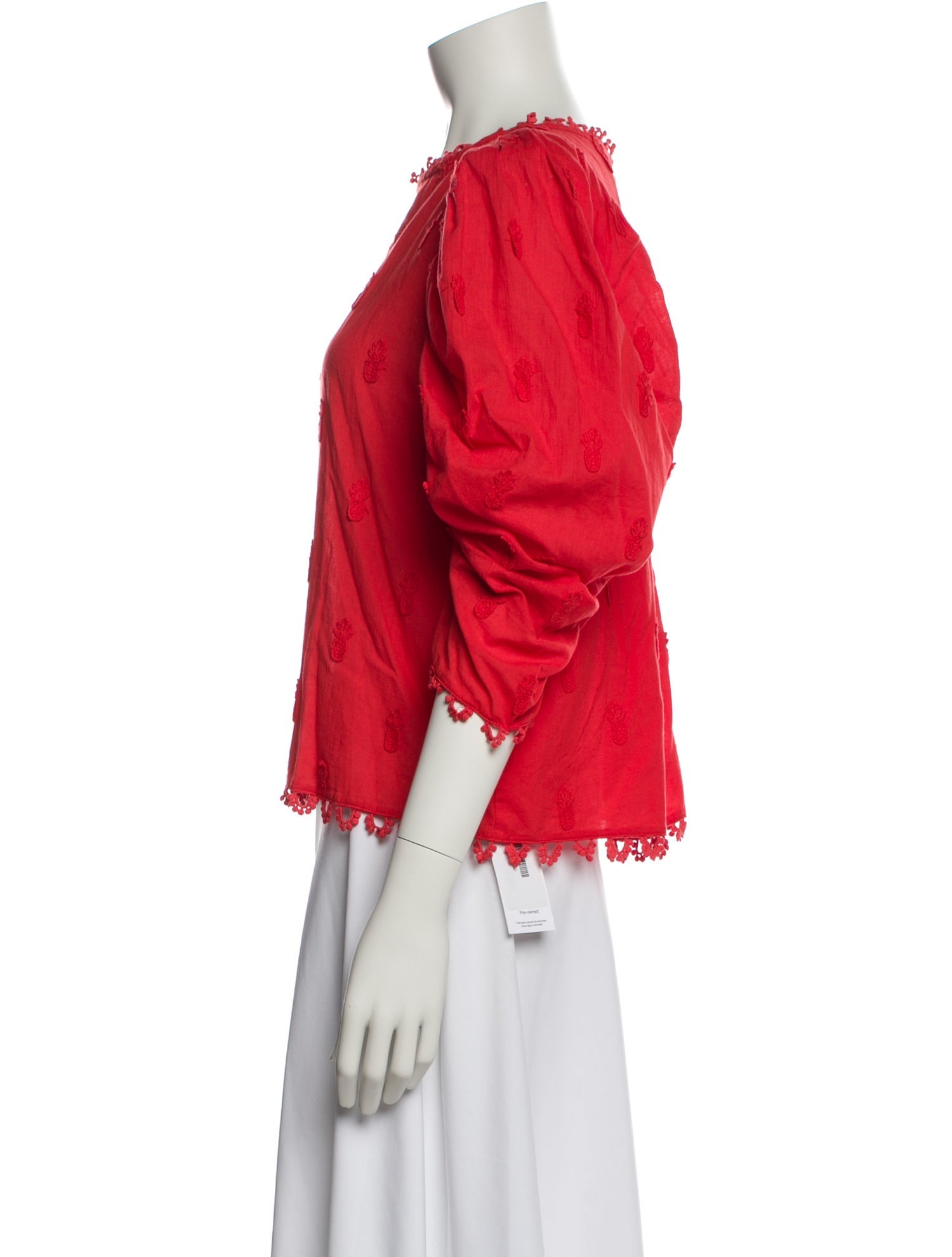 Farm Rio Bateau Neckline Three-Quarter Sleeve Blouse