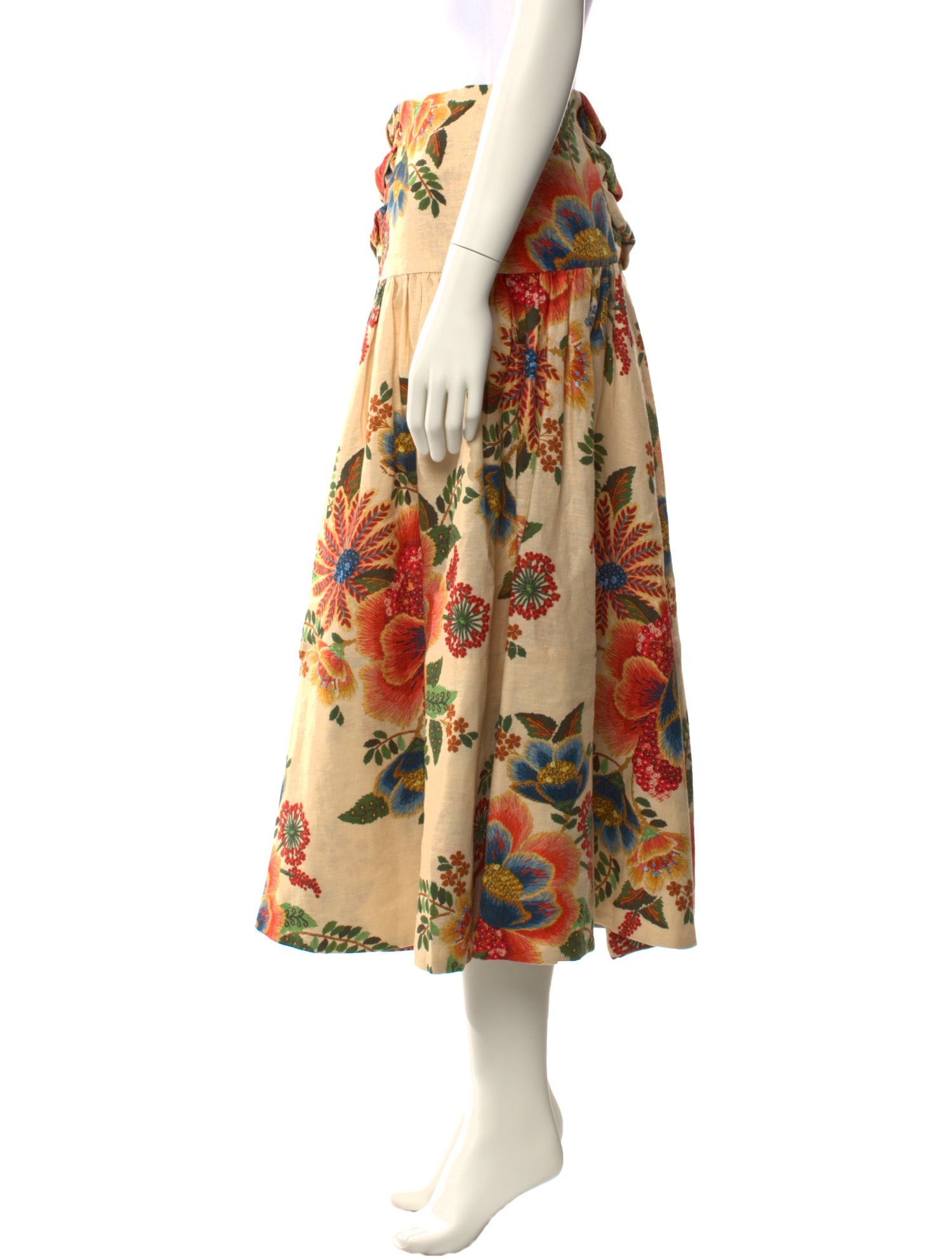 Farm Rio Linen Midi Length Skirt