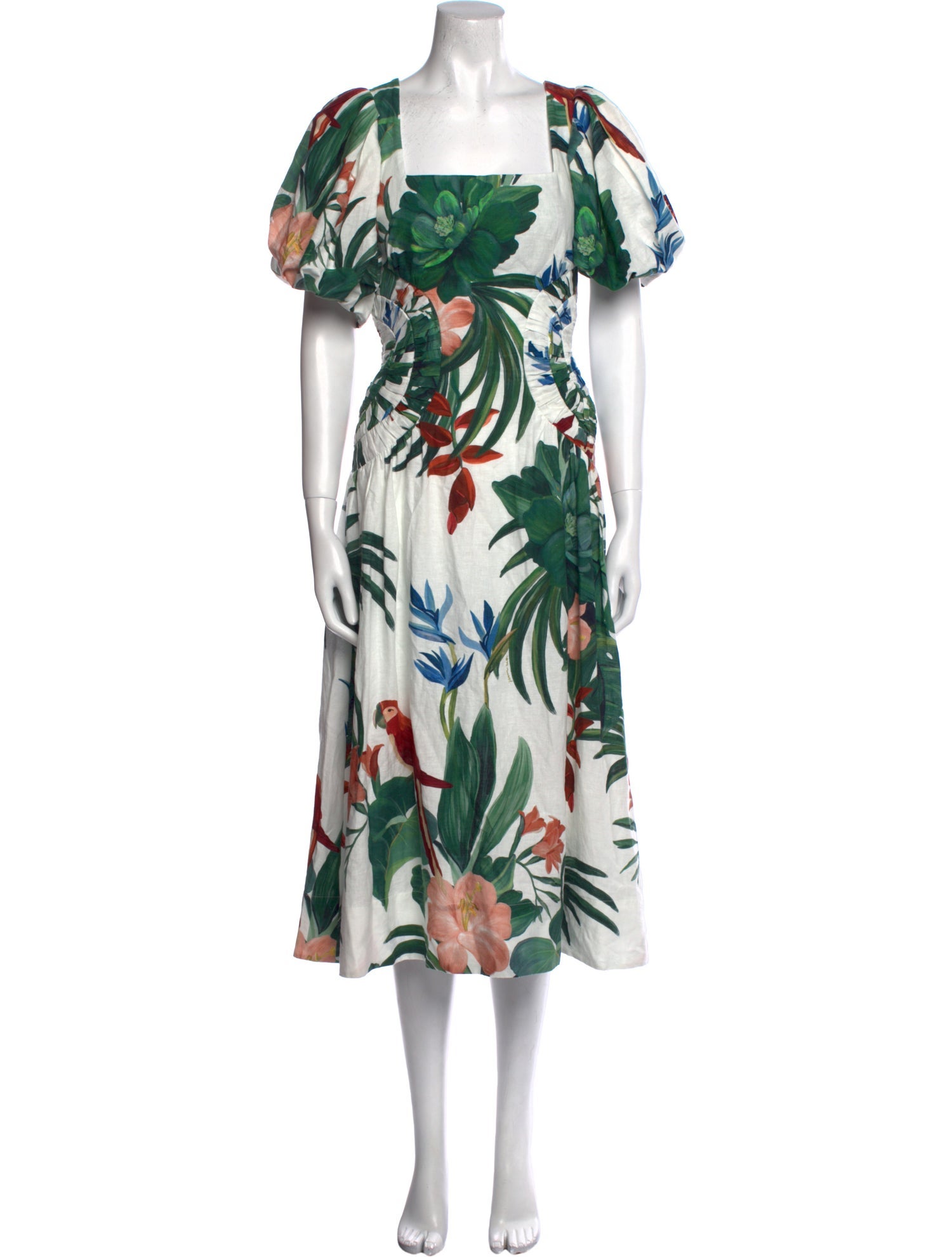 Farm Rio Linen Midi Length Dress