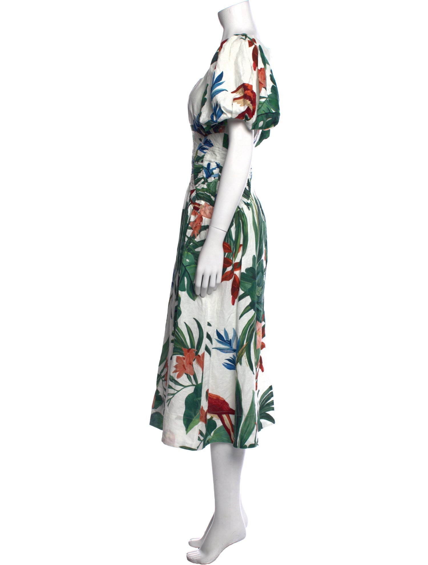 Farm Rio Linen Midi Length Dress