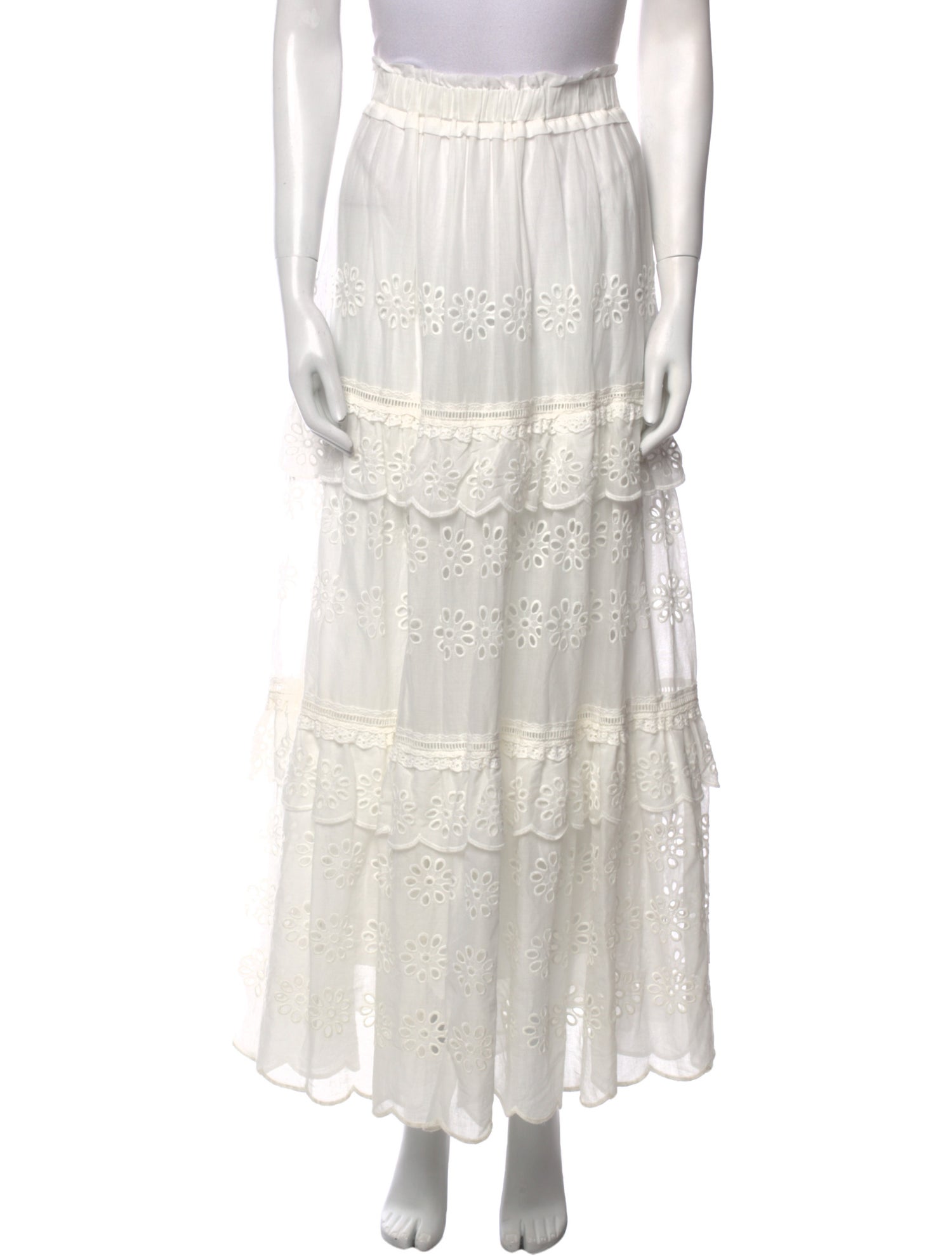 Farm Rio Lace Pattern Long Skirt