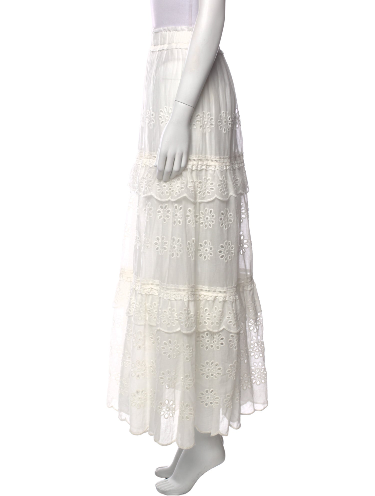 Farm Rio Lace Pattern Long Skirt