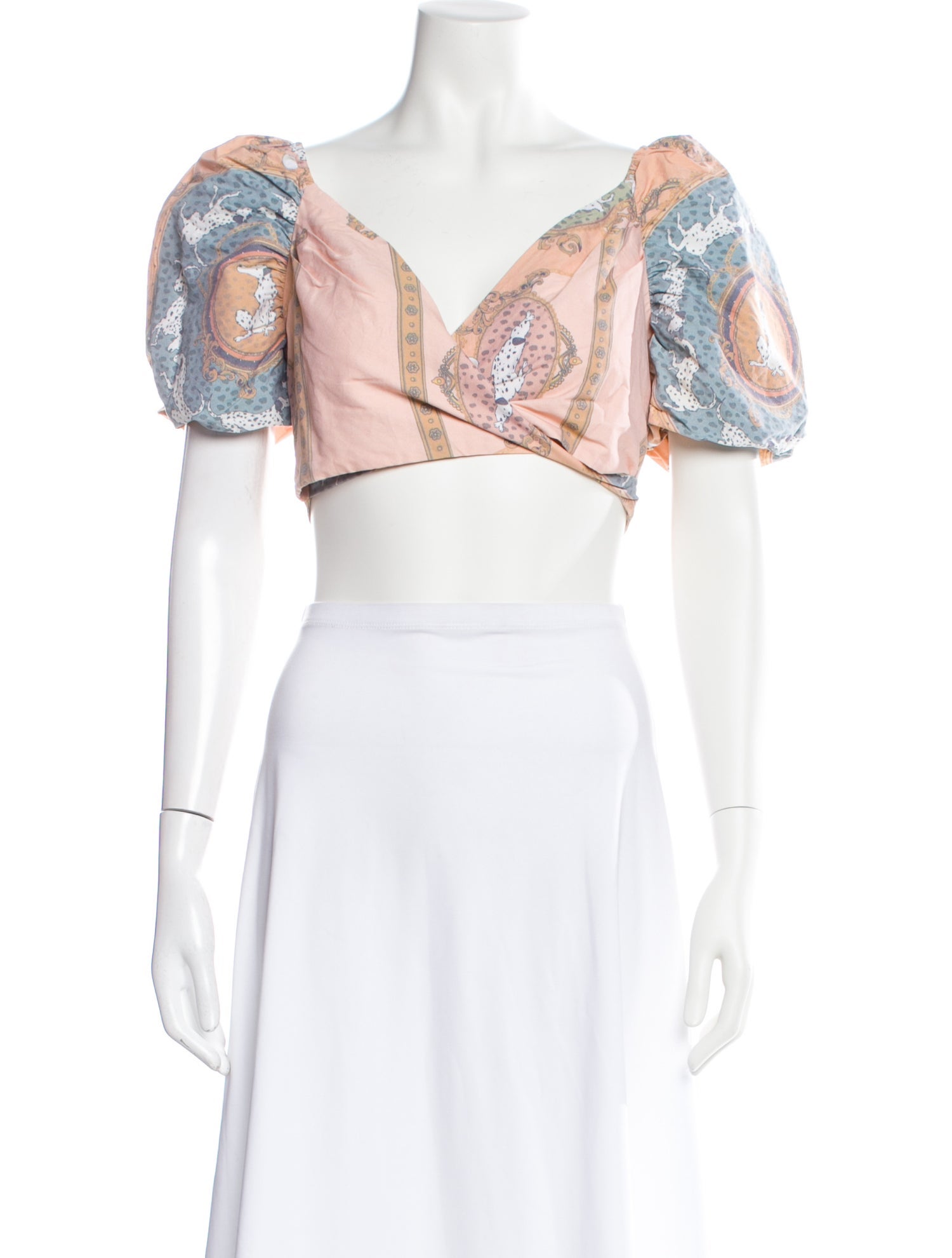 Farm Rio Paisley Print V-Neck Crop Top