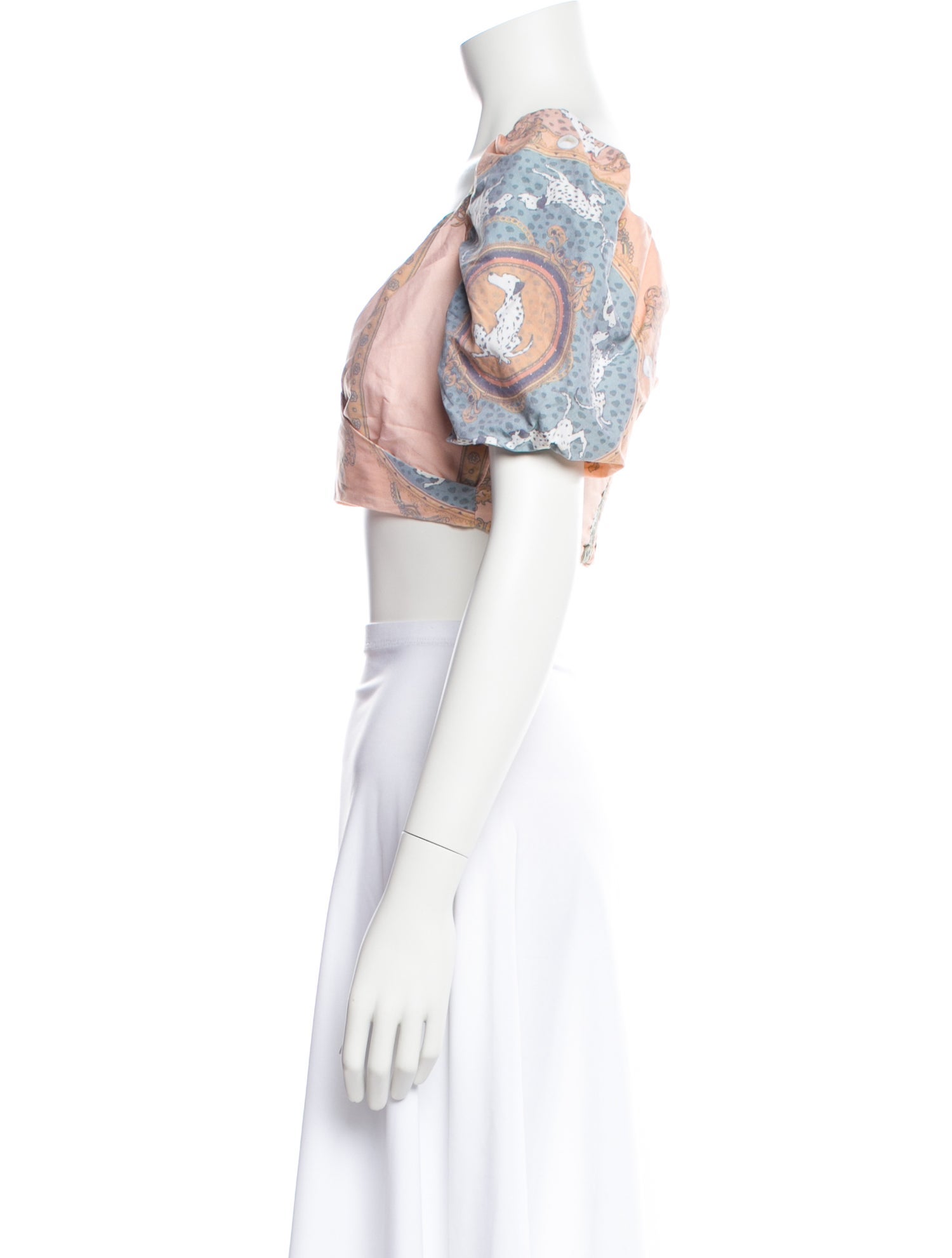 Farm Rio Paisley Print V-Neck Crop Top