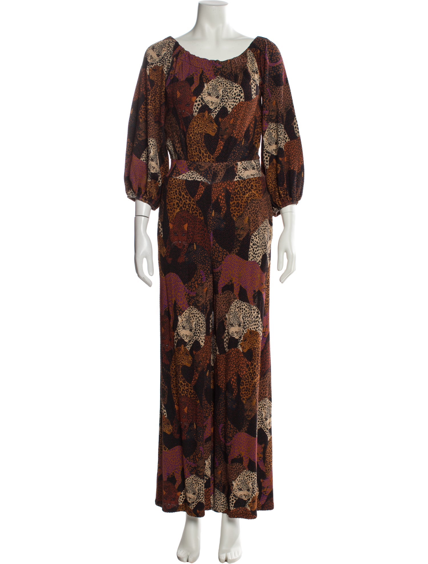 Farm Rio Printed Scoop Neck Jumpsuit