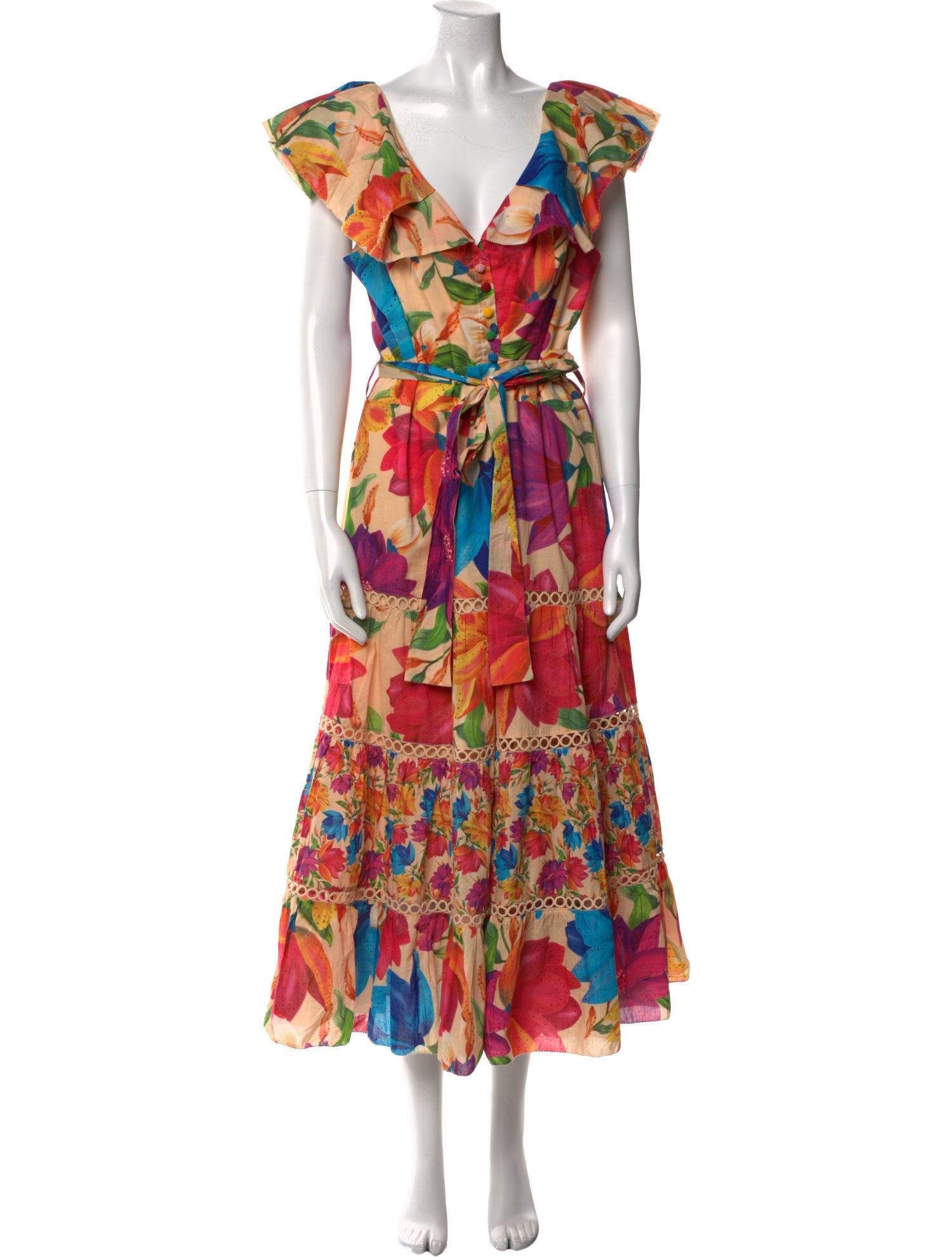 Farm Rio Floral Print Long Dress