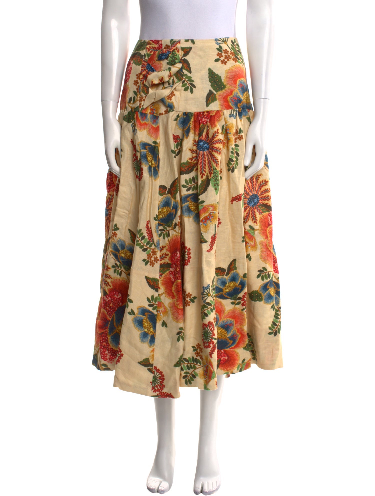 Farm Rio Linen Midi Length Skirt