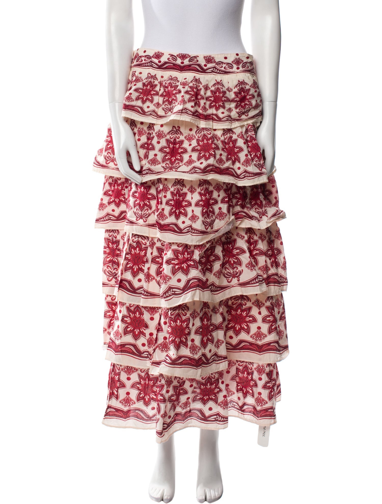 Farm Rio for Anthropologie Floral Print Midi Length Skirt