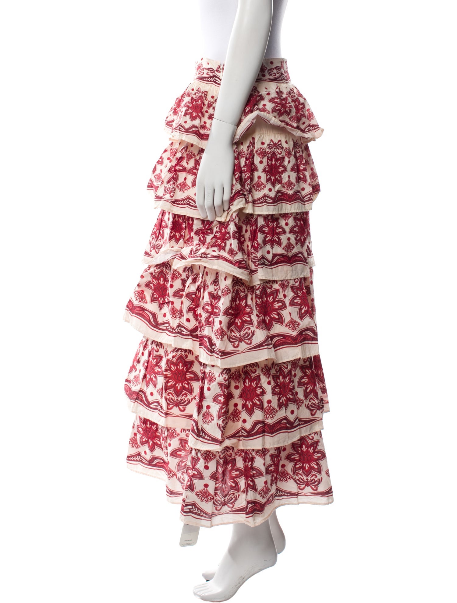 Farm Rio for Anthropologie Floral Print Midi Length Skirt