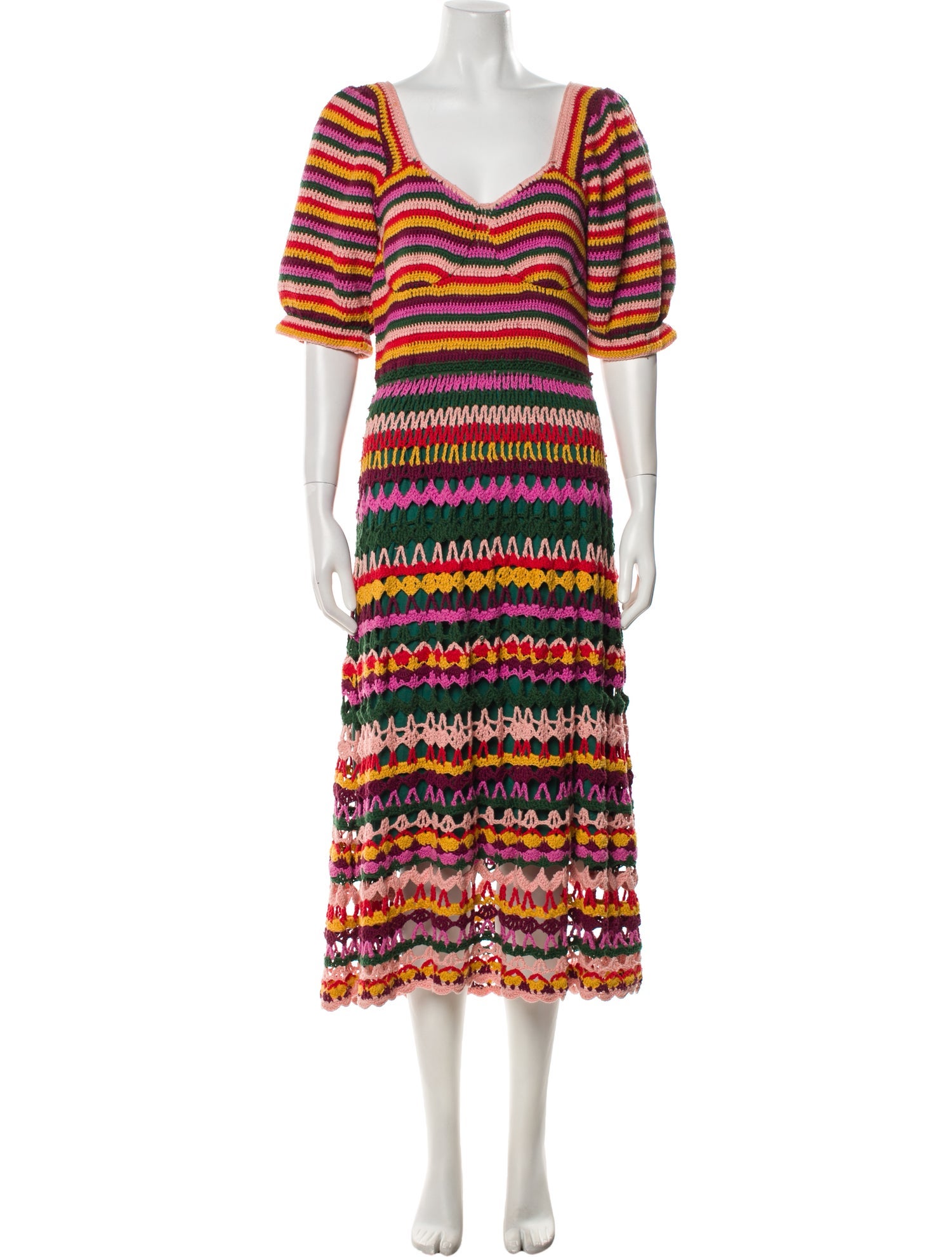 Farm Rio Striped Midi Length Dress