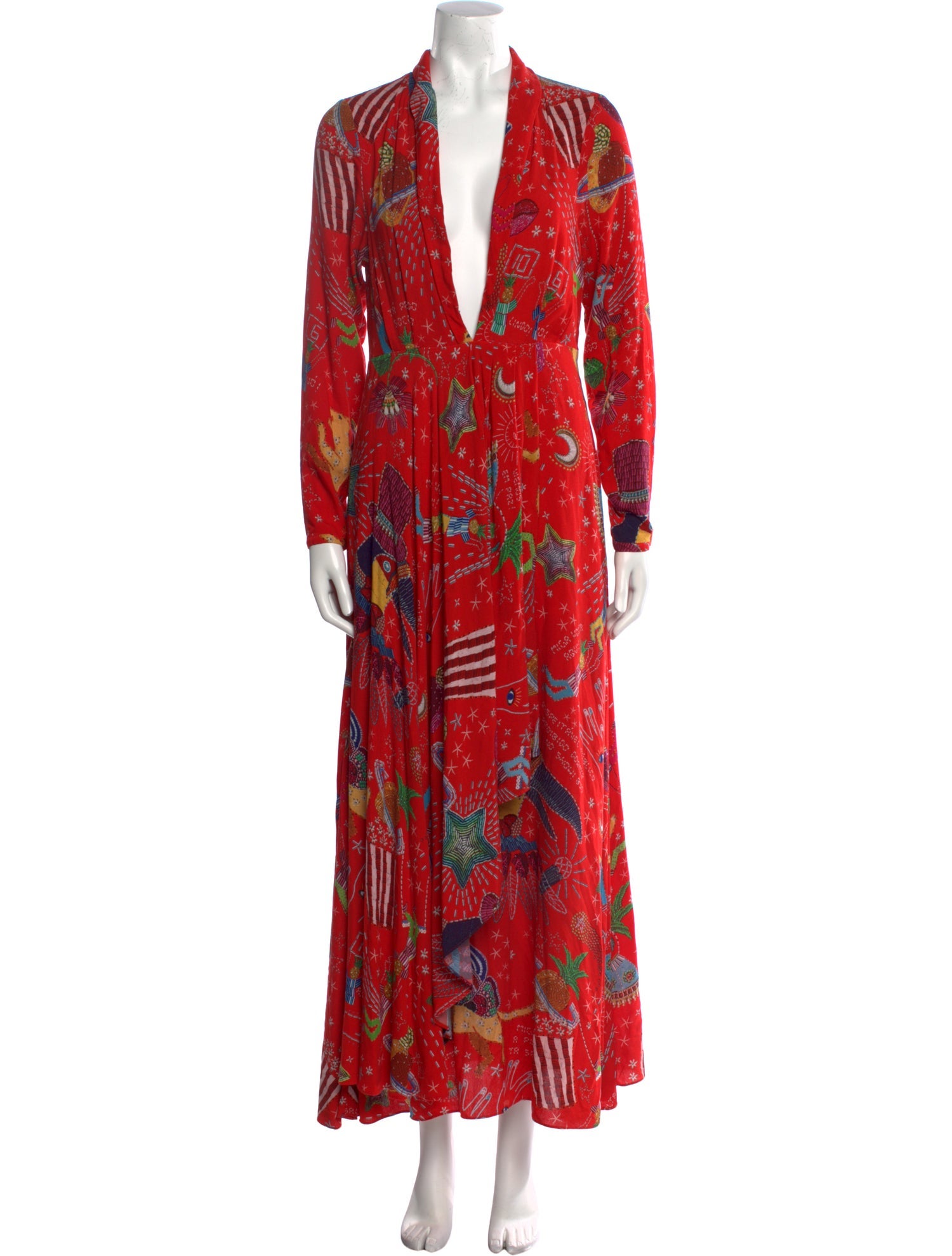 Farm Rio Floral Print Long Dress