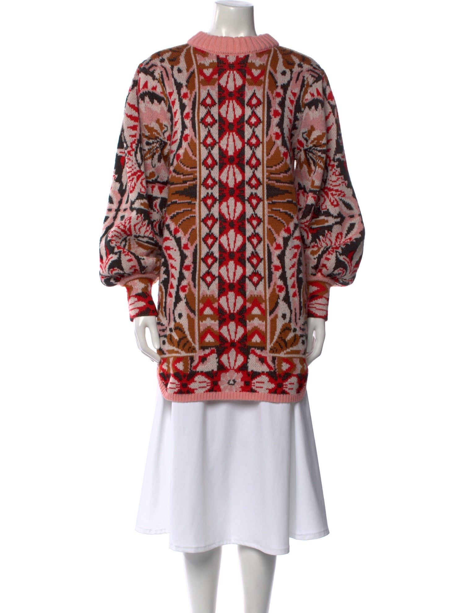 Farm Rio Printed Mock Neck Sweater