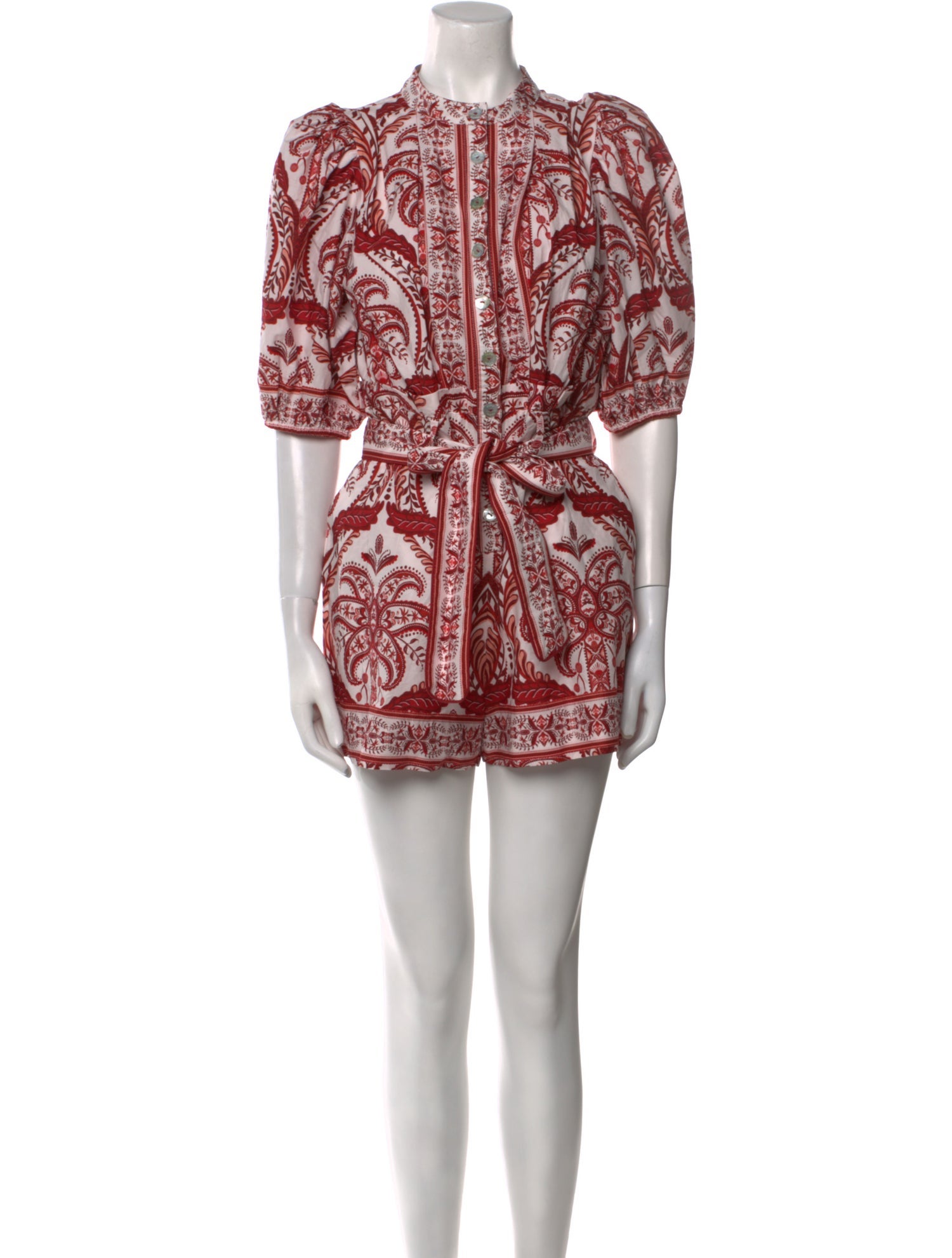 Farm Rio Paisley Print Crew Neck Romper