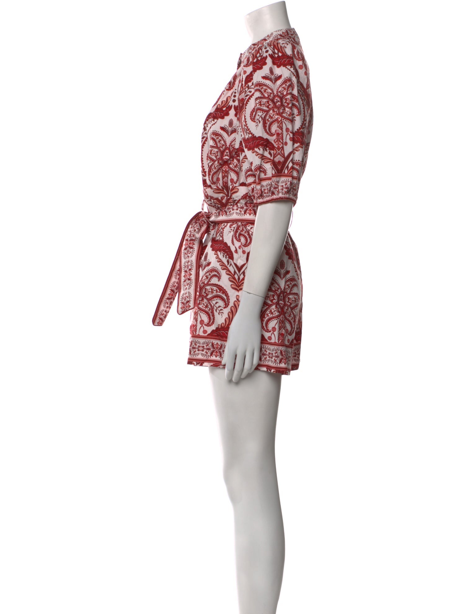 Farm Rio Paisley Print Crew Neck Romper