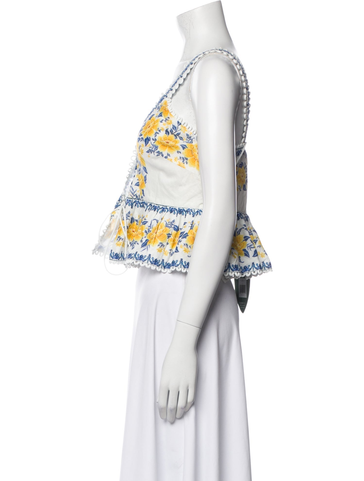 Farm Rio Printed V-Neck Crop Top w/ Tags