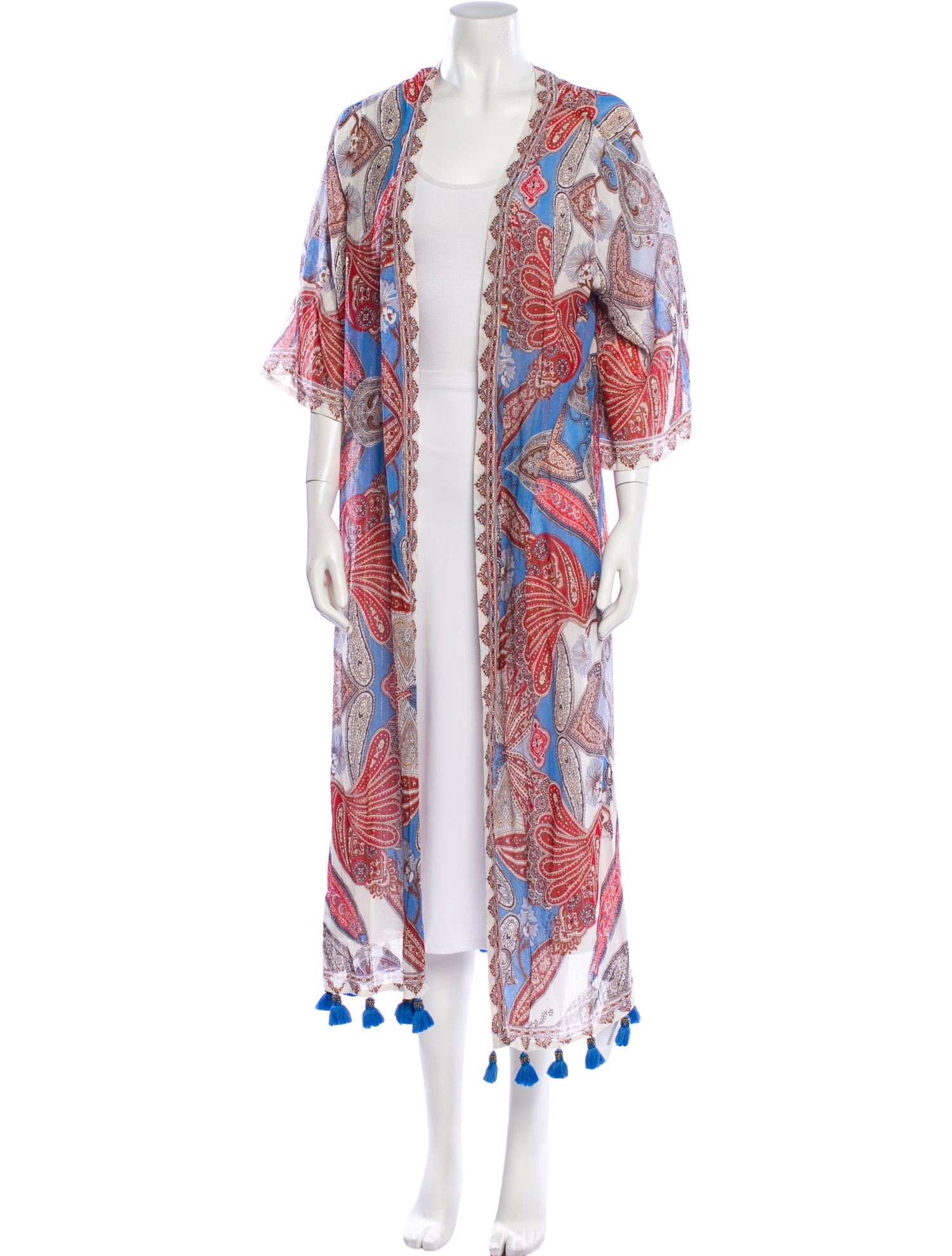 Farm Rio Paisley Print Tassel Accents Robe