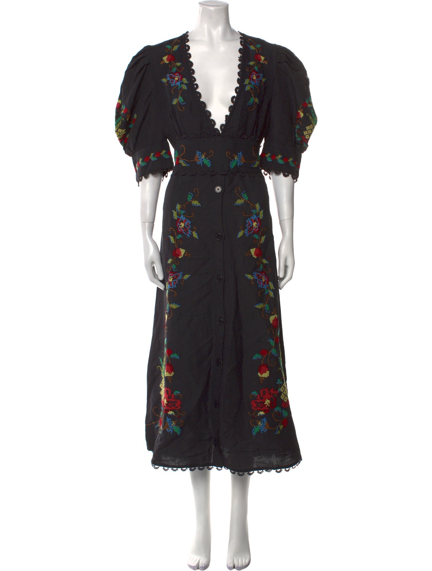 Farm Rio Floral Print Long Dress w/ Tags