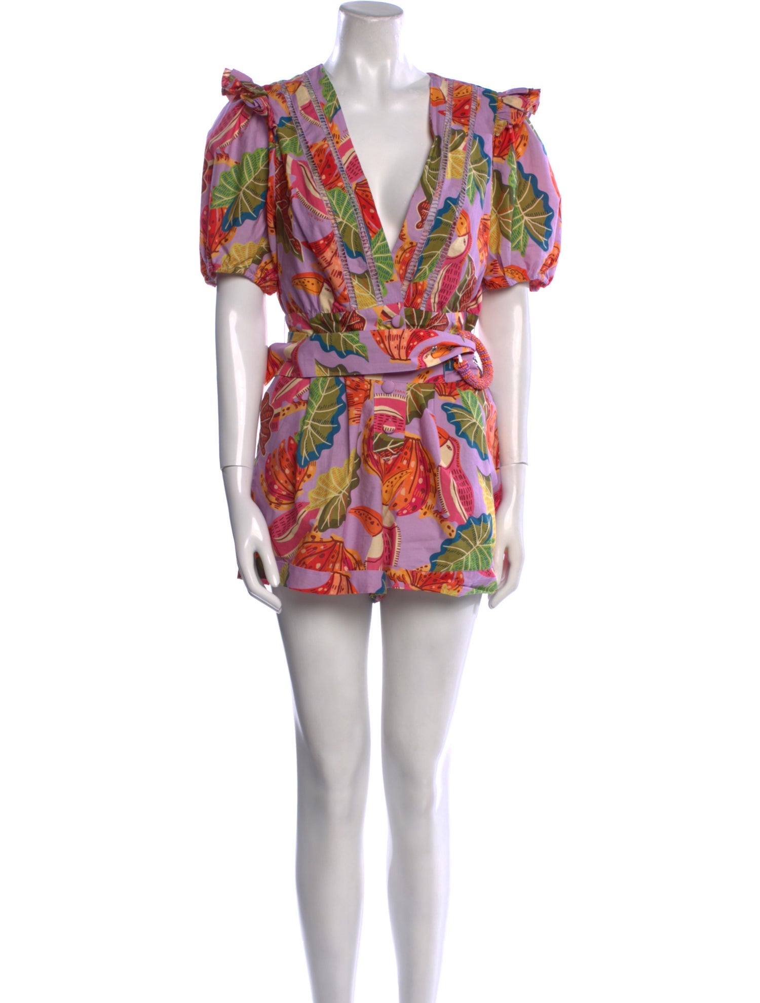 Farm Rio Floral Print V-Neck Romper