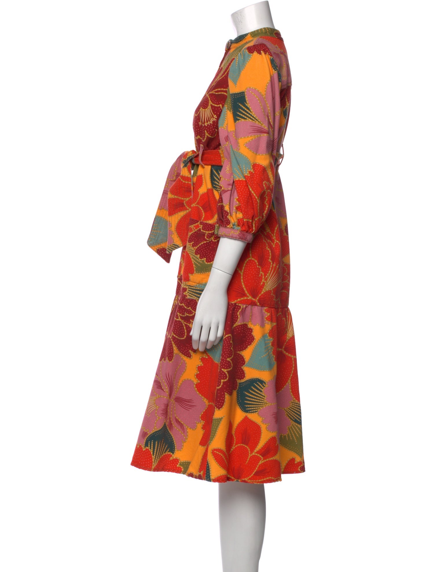 Farm Rio Floral Print Midi Length Dress