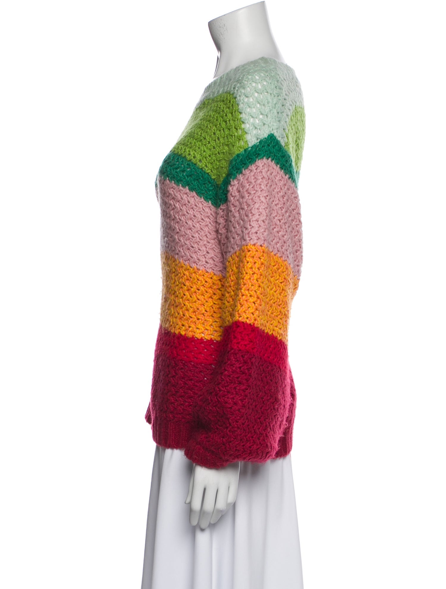 Farm Rio Striped Bateau Neckline Sweater