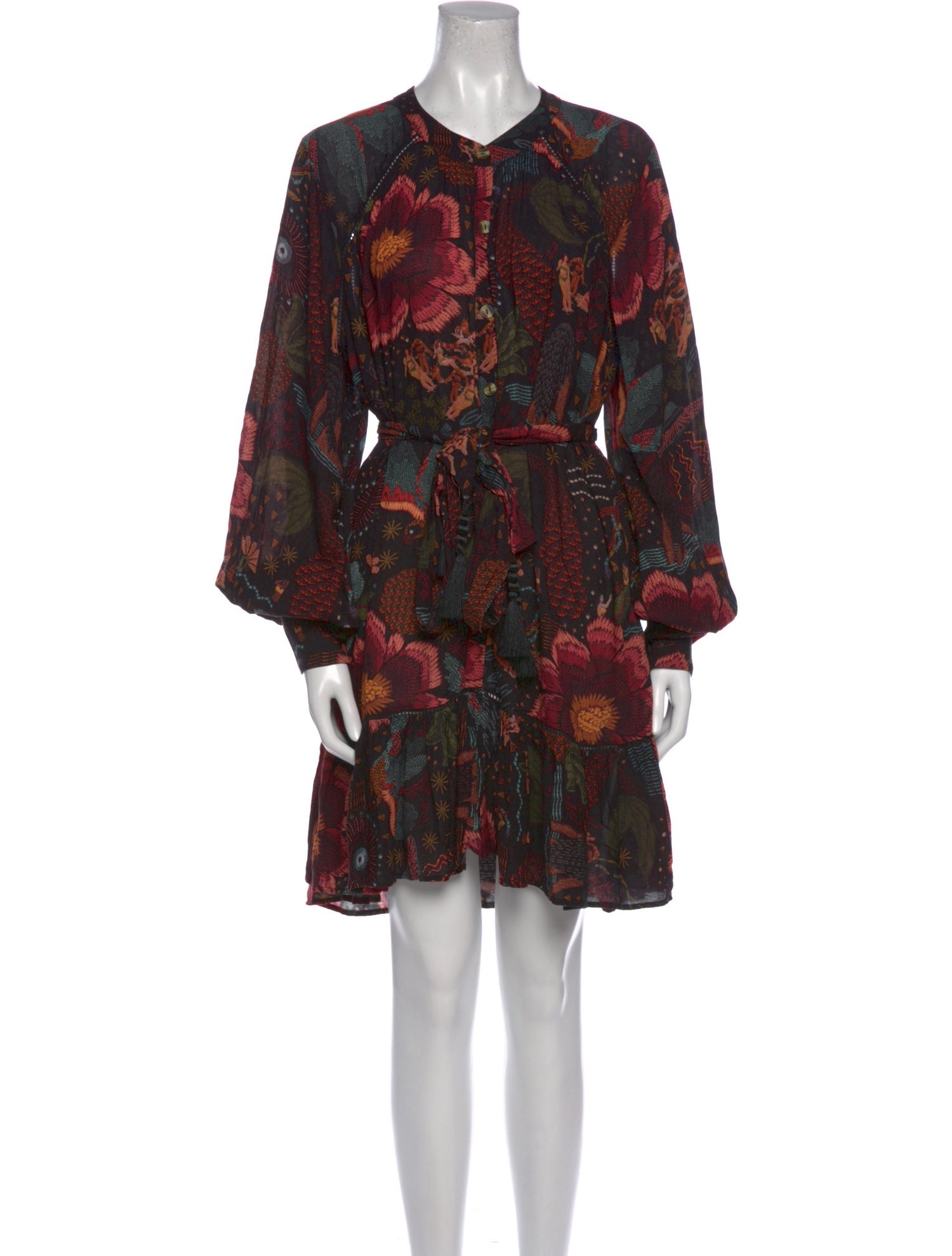 Farm Rio Floral Print Mini Dress