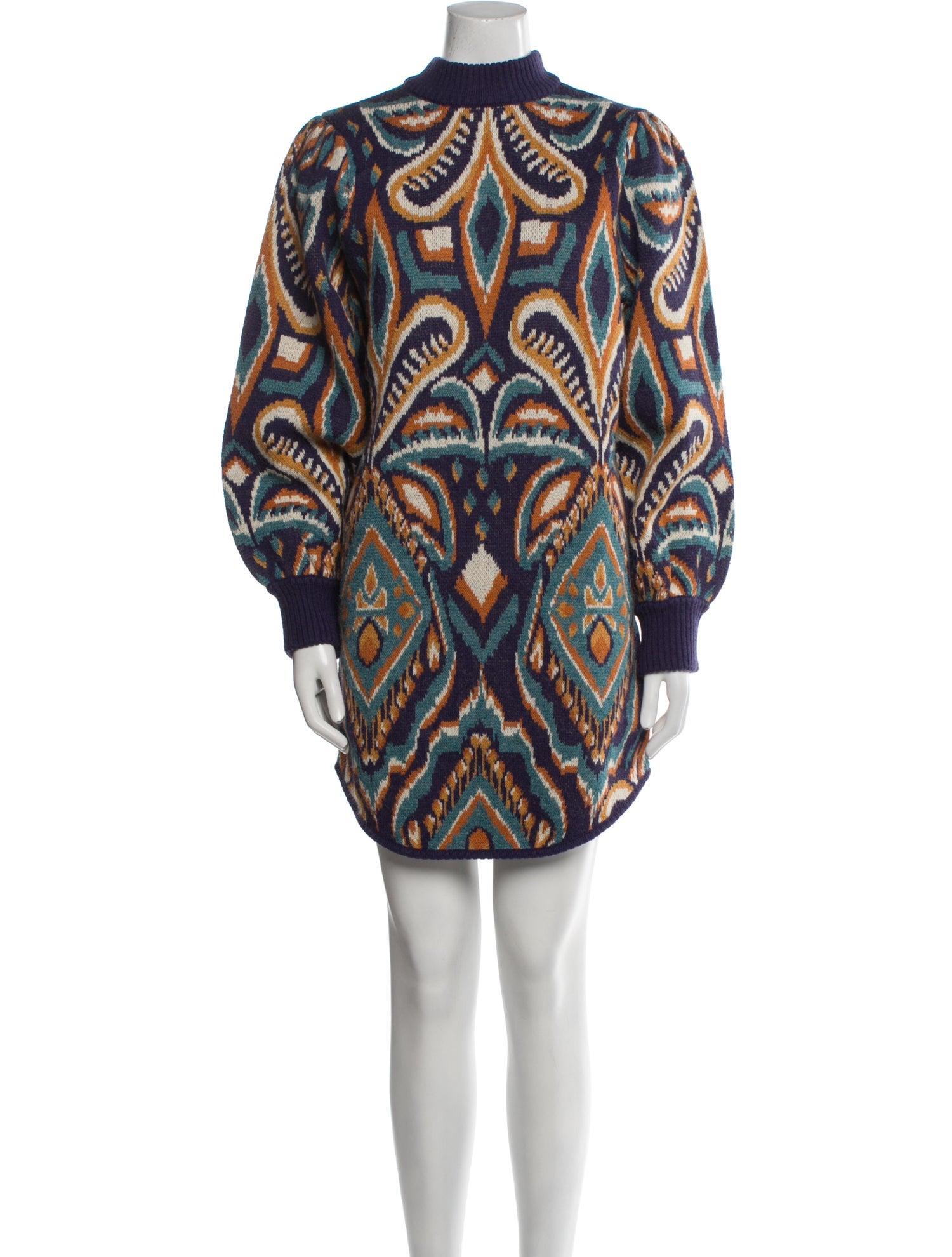 Farm Rio Printed Mock Neck Sweater