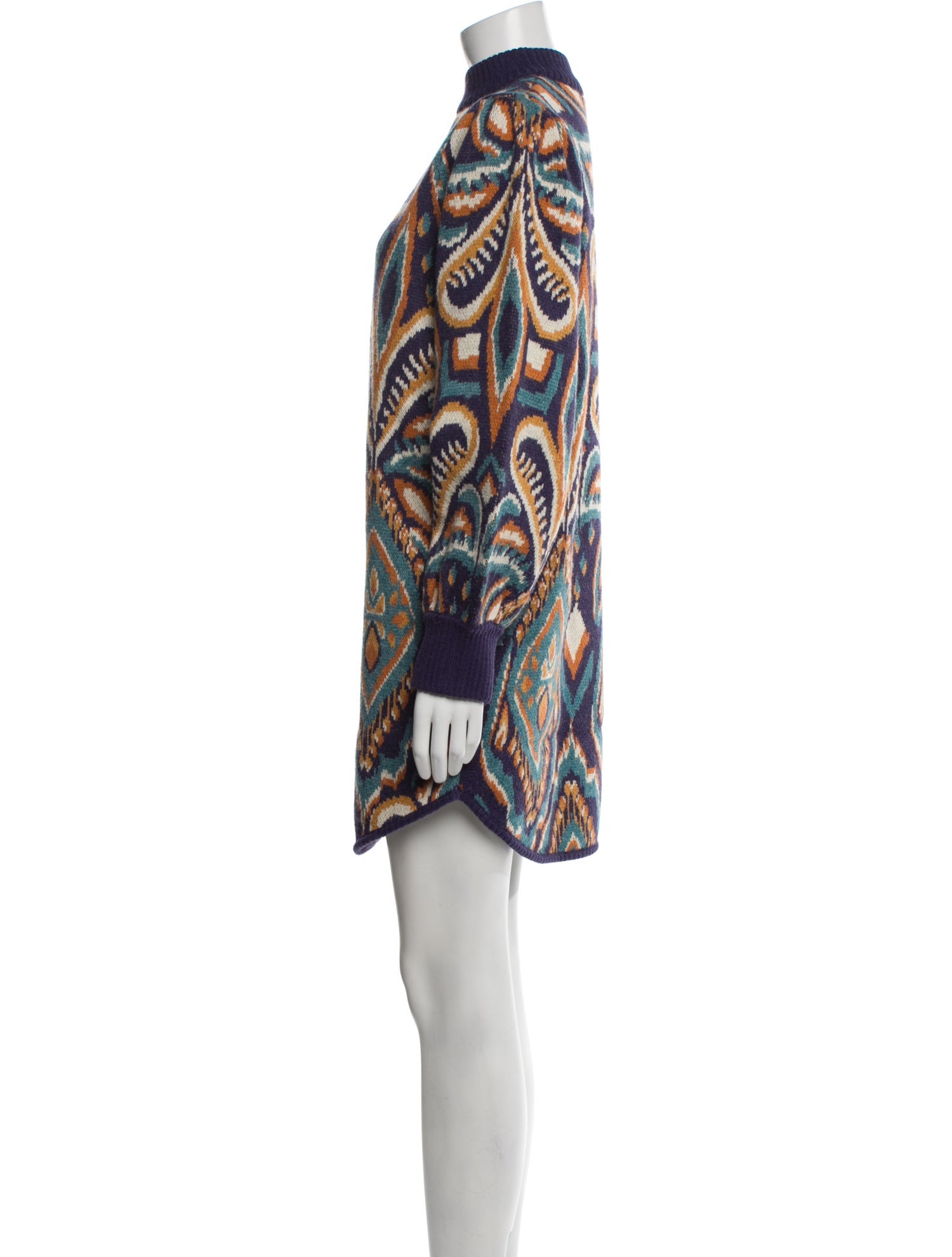 Farm Rio Printed Mock Neck Sweater