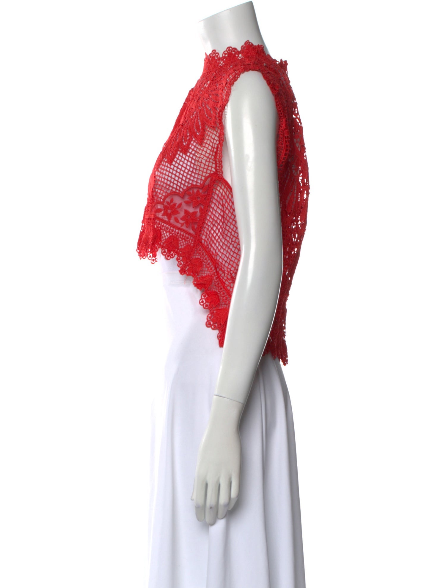 Farm Rio Mock Neck Sleeveless Crop Top