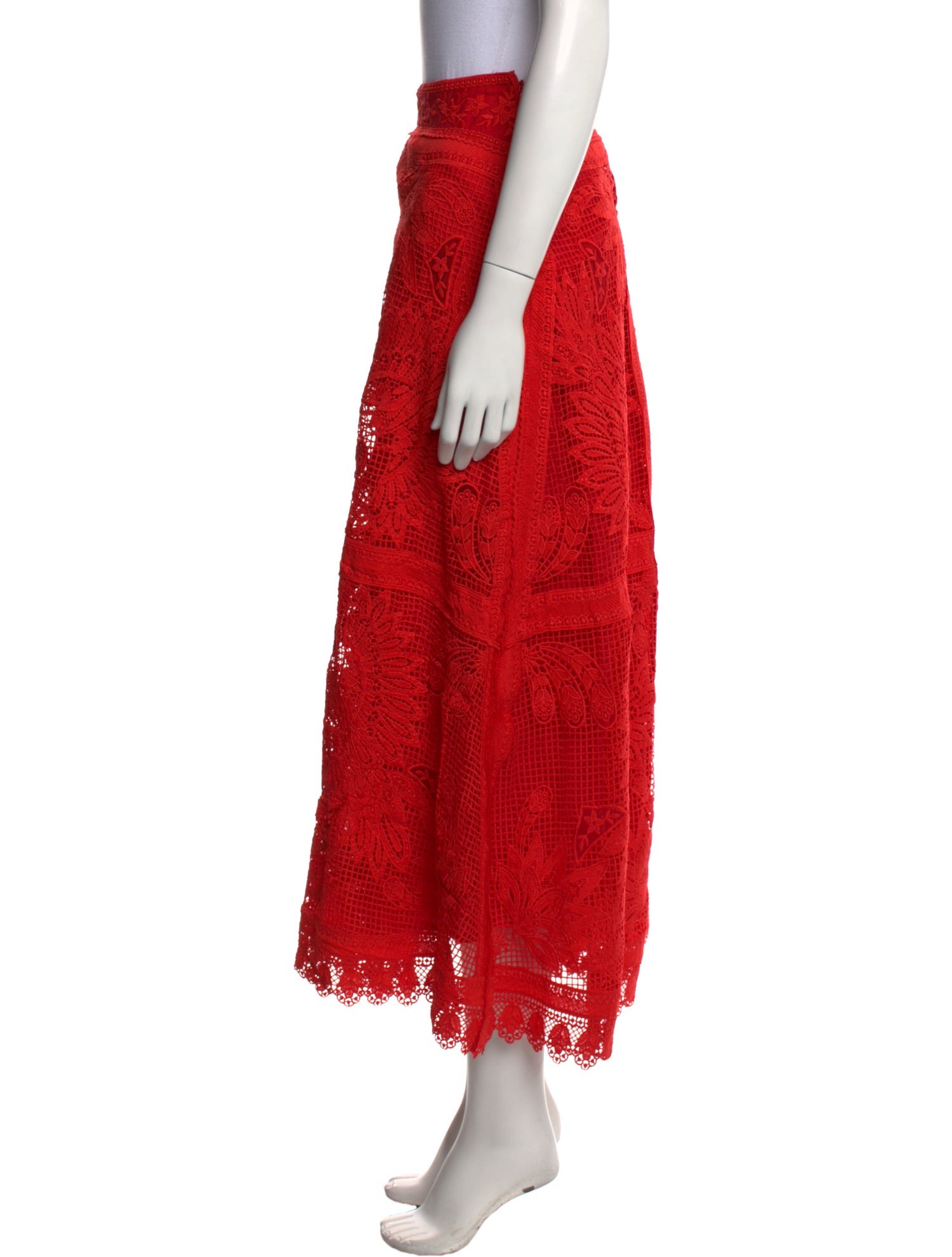 Farm Rio Lace Pattern Midi Length Skirt