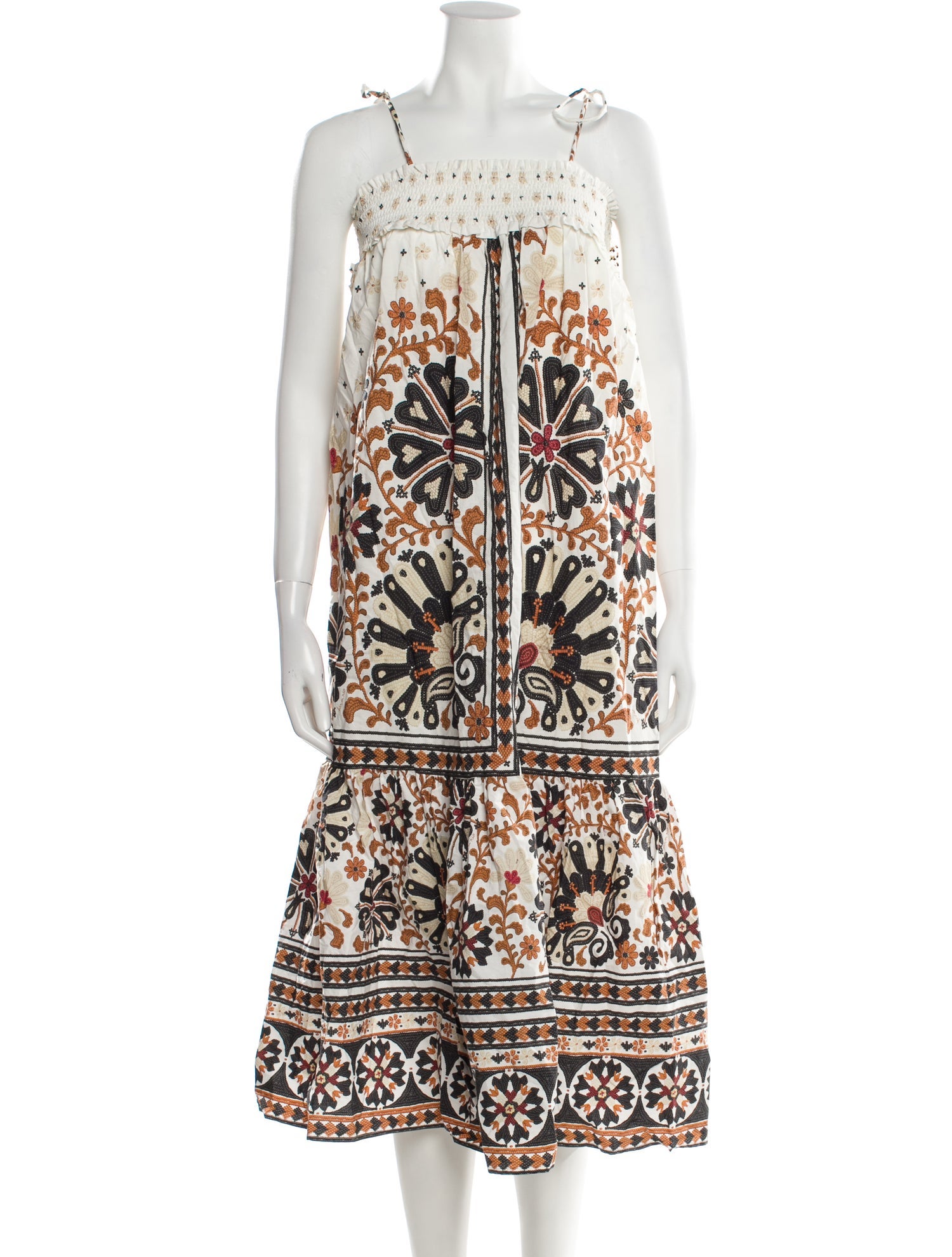 Farm Rio Floral Print Midi Length Dress