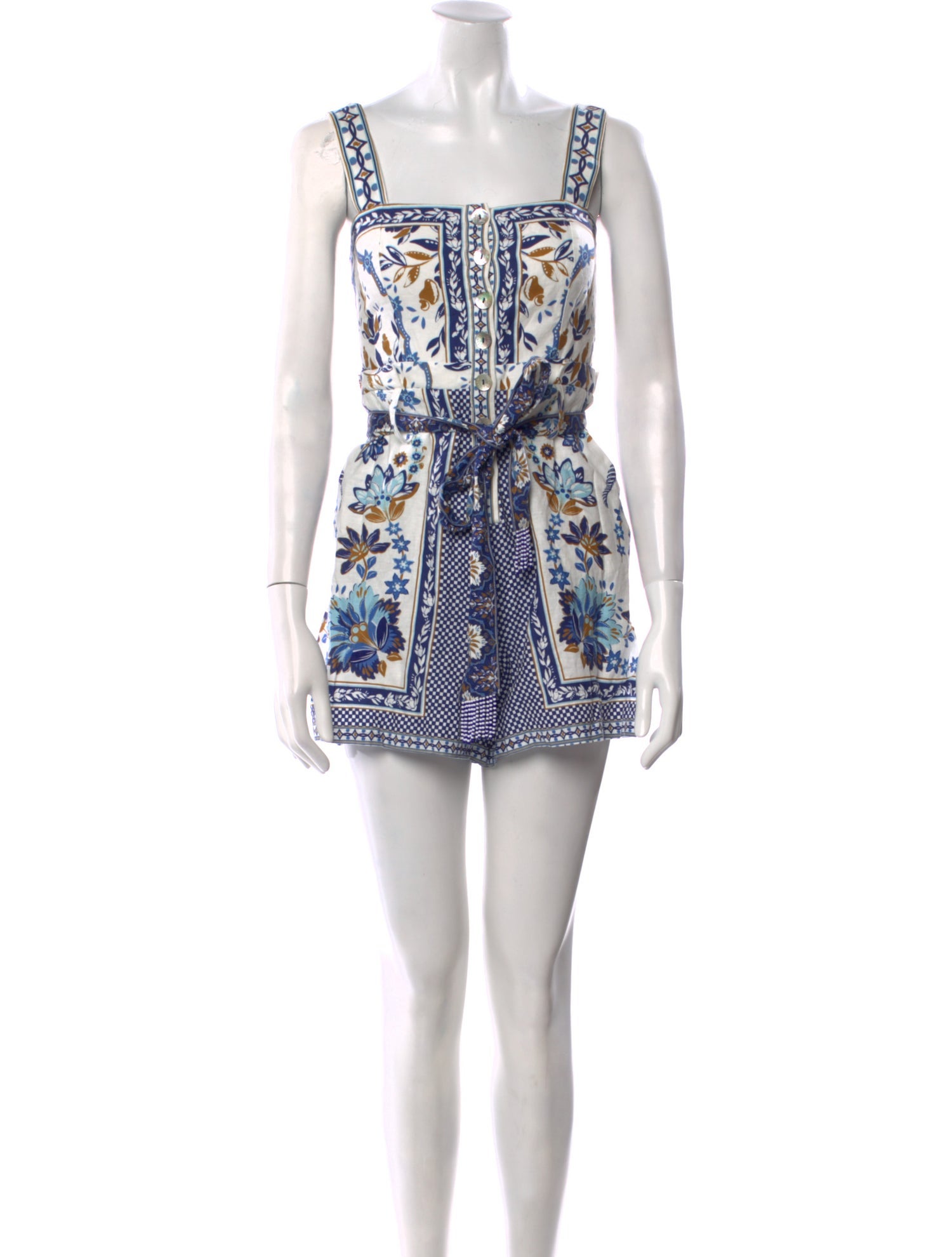 Farm Rio Printed Square Neckline Romper w/ Tags