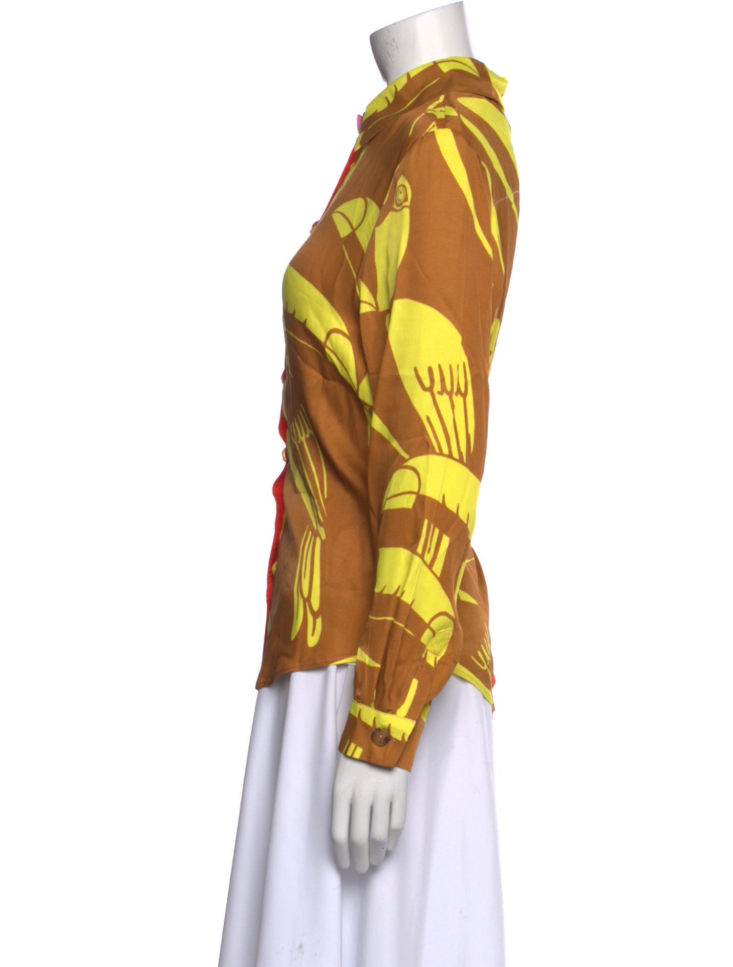 Farm Rio Printed Long Sleeve Button-Up Top