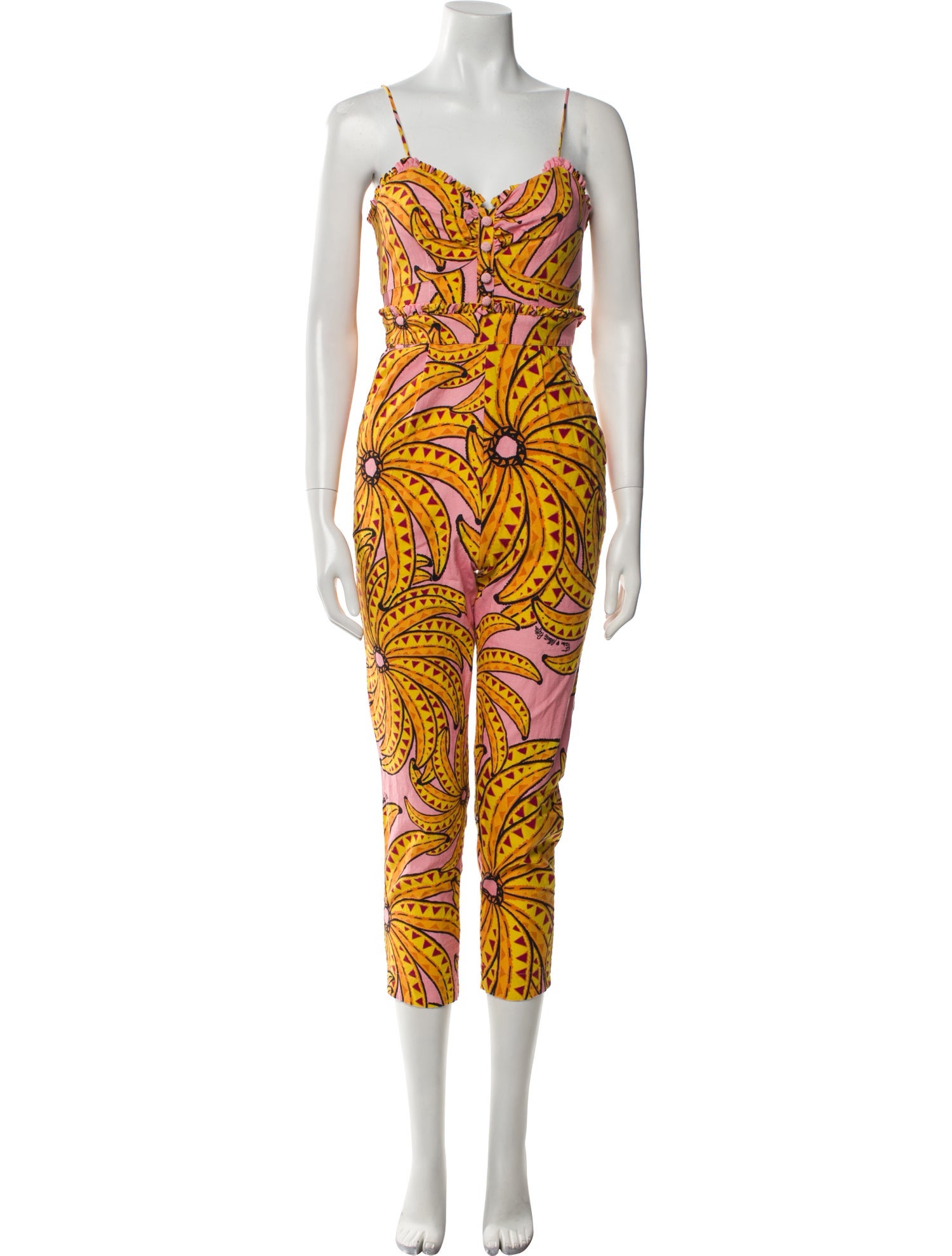 Farm Rio Printed V-Neck Jumpsuit