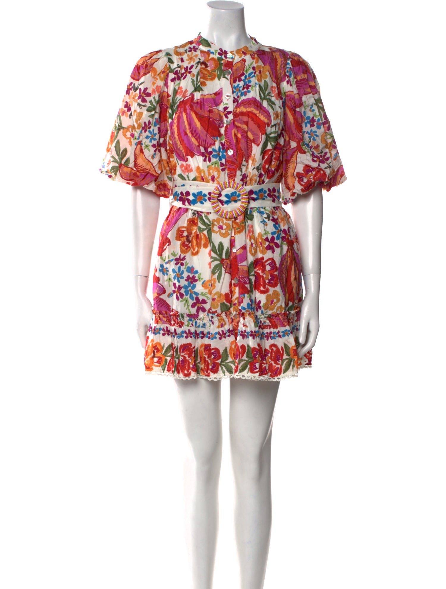 Farm Rio Floral Print Mini Dress