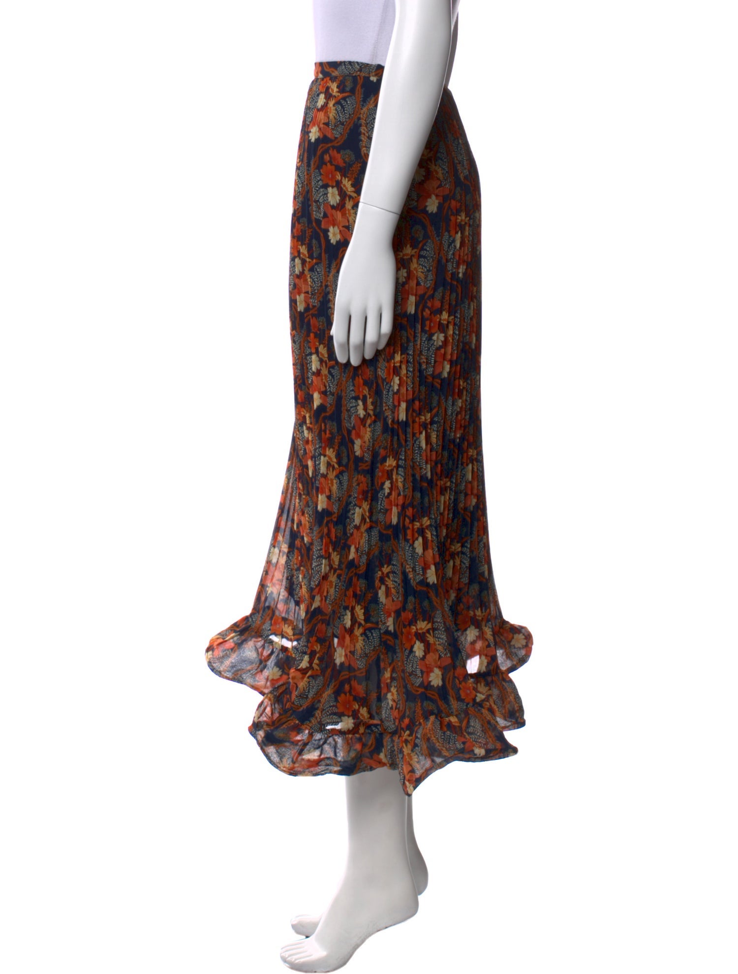 Farm Rio Floral Print Midi Length Skirt