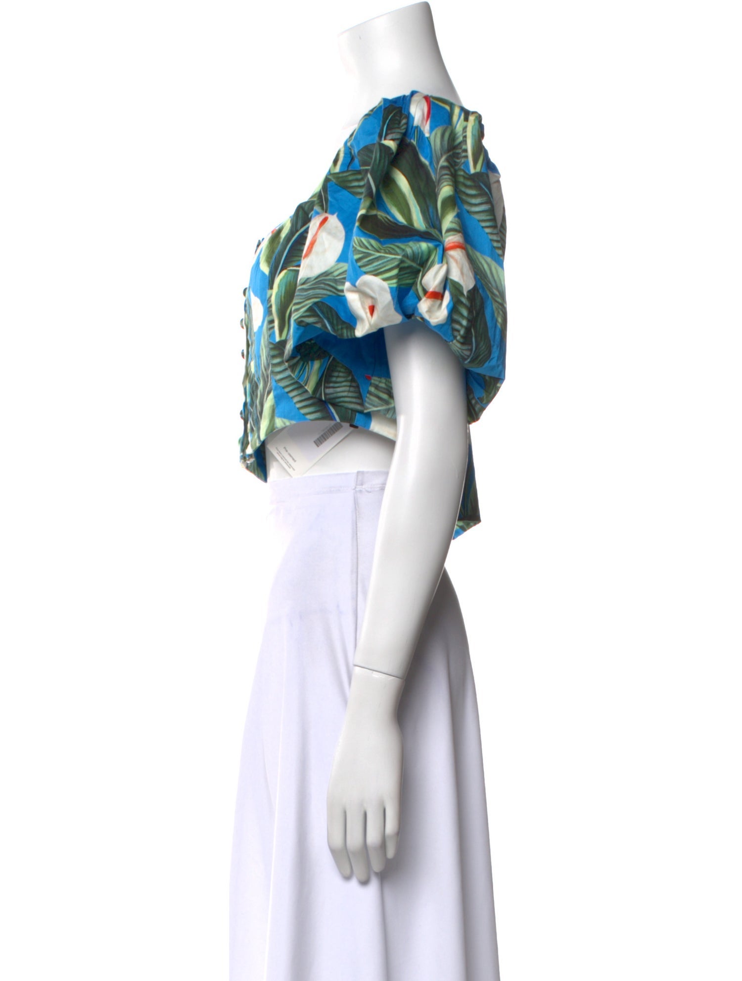 Farm Rio Floral Print Square Neckline Crop Top