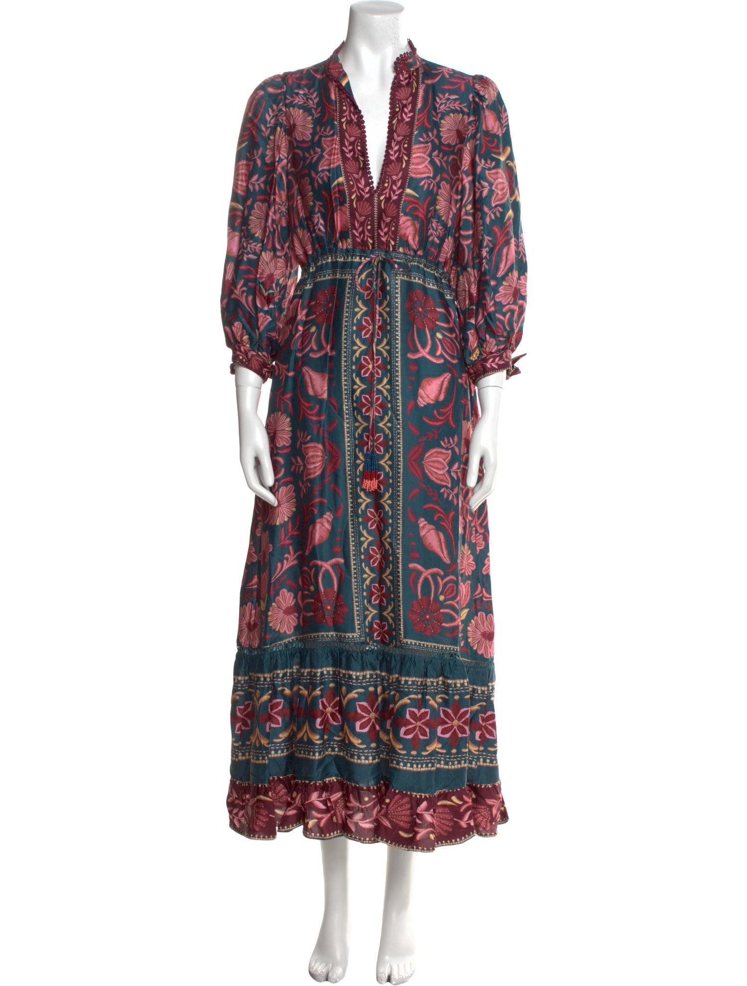 Farm Rio Paisley Print Long Dress
