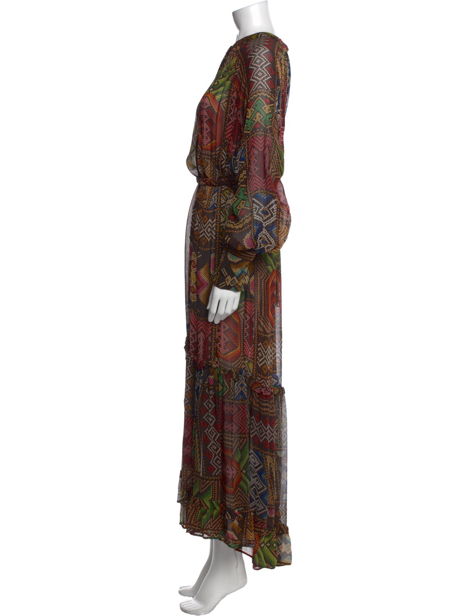 Farm Rio Paisley Print Long Dress
