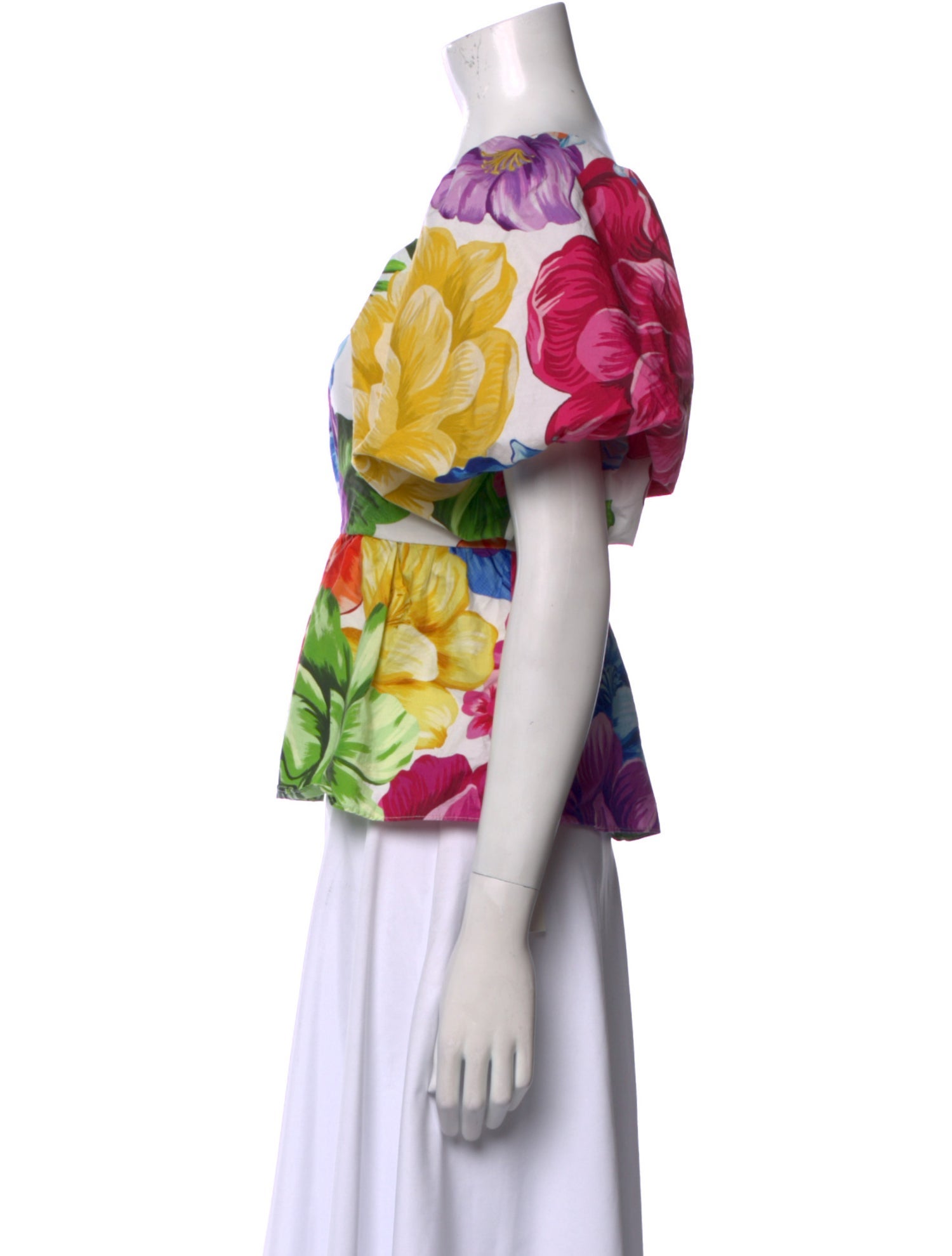Farm Rio Floral Print Square Neckline Blouse